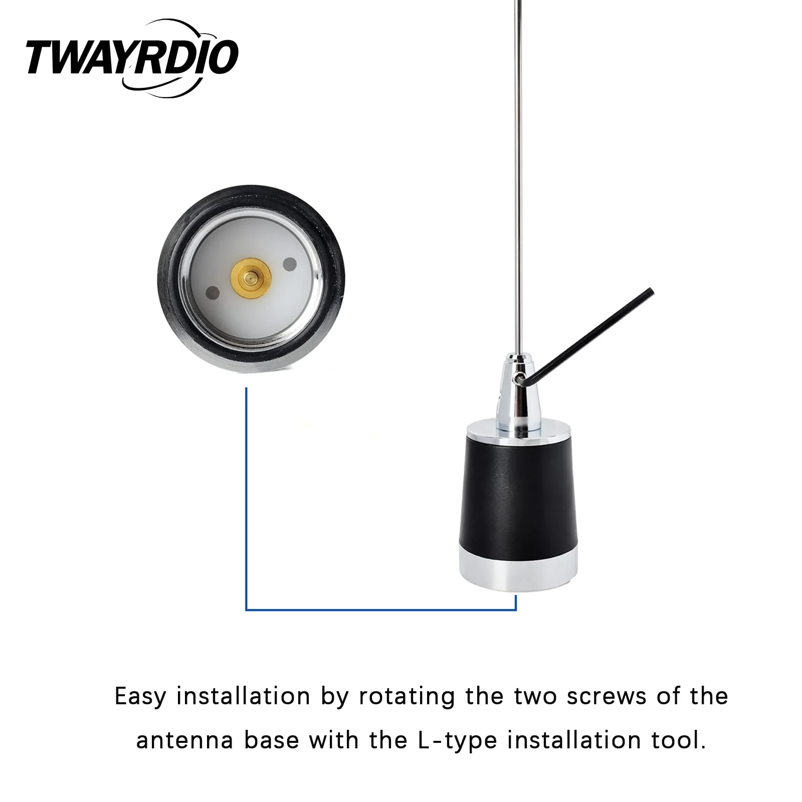 TWAYRDIO Dual Band 144MHz/430MHz NMO Antenna, 3/8" Hole NMO Antenna Mount with 13ft Low Loss RG58 Coaxial Cable PL259 Plug for Motorola Midland Yaesu Icom Mobile Two Way Radio - Image 5