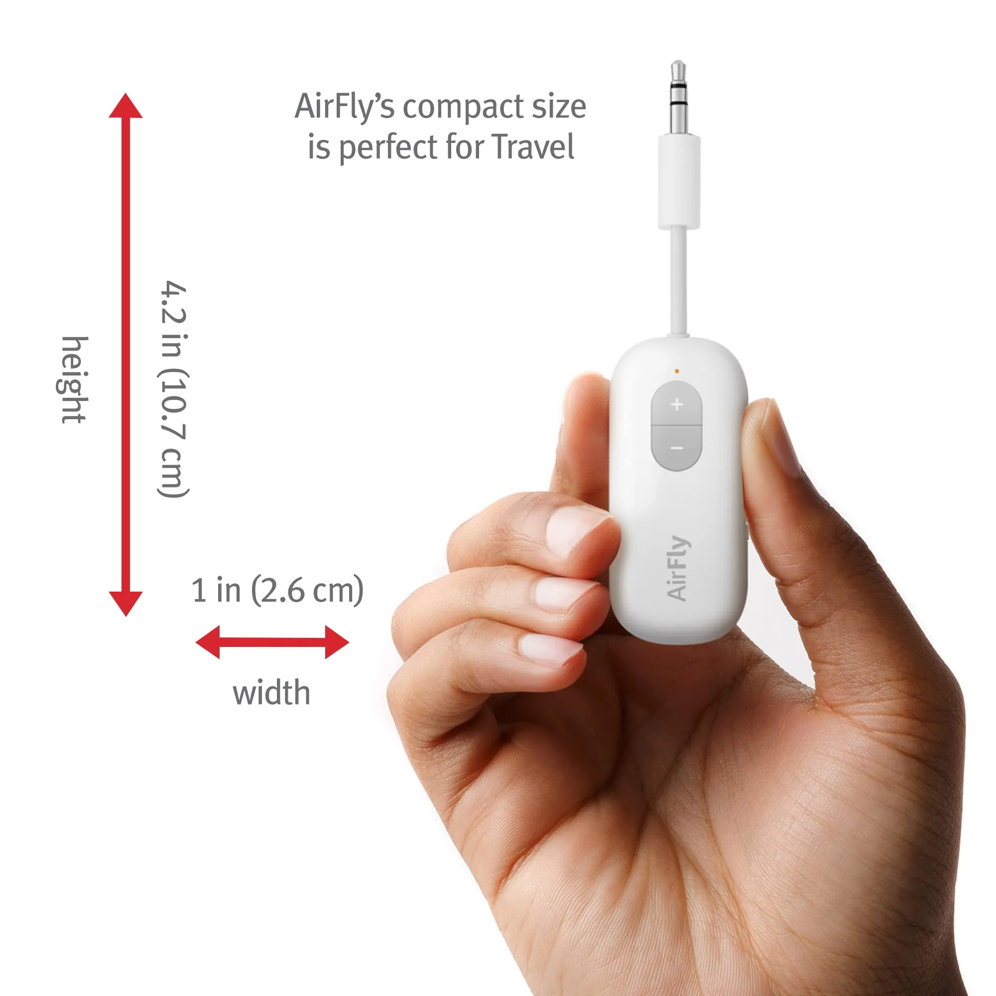 Twelve South AirFly SE | Bluetooth Wireless Audio Transmitter Adapter for AirPods/Headphones, 20+ Hr Battery, Works with 3.5mm aux Jacks on Airplanes, TVs, Gym Equipment, and Travel White - Image 3