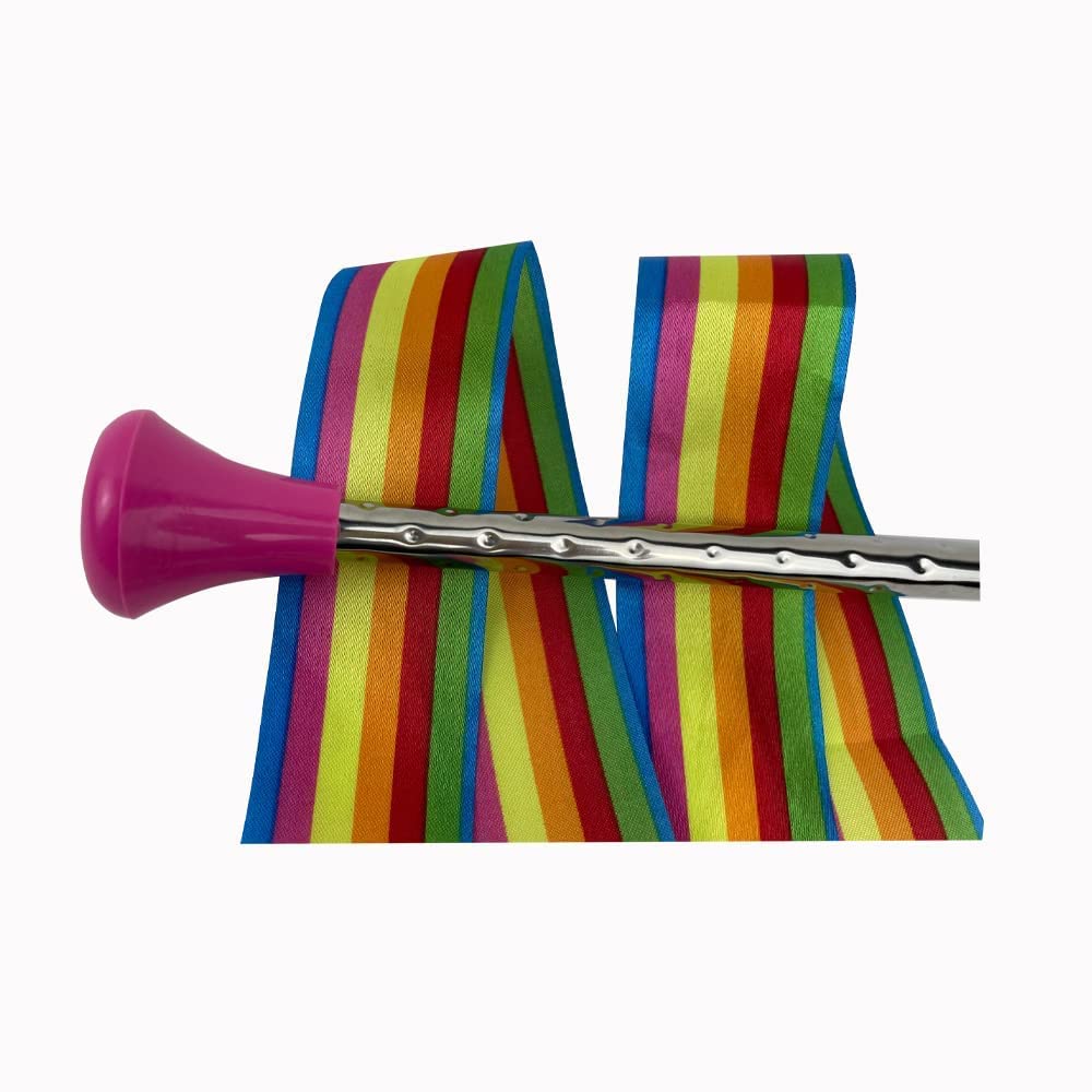 Twirling Baton 21 Inches Marching Baton Spinning Dance Baton Metal Gymnastics Parade Stick for Child in Majorette (Pink) Pink - Image 5