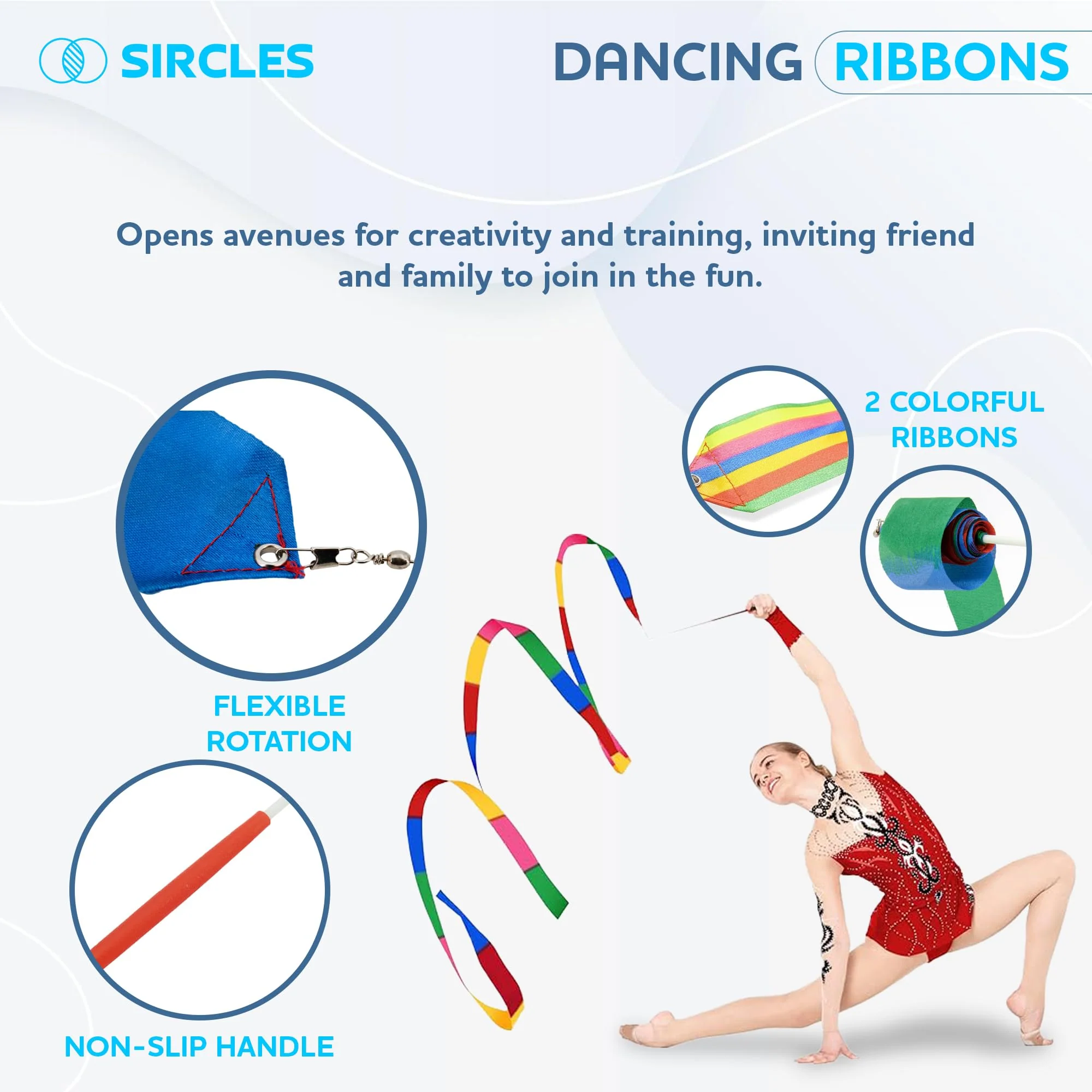 Twirling Baton Bag Case with Adjustable Shoulder Strap - Pink Sparkle Case for Majorette Marching Dance Batons - Complete with 2 Rainbow Dance Ribbons Baton Bag Pink - Image 8
