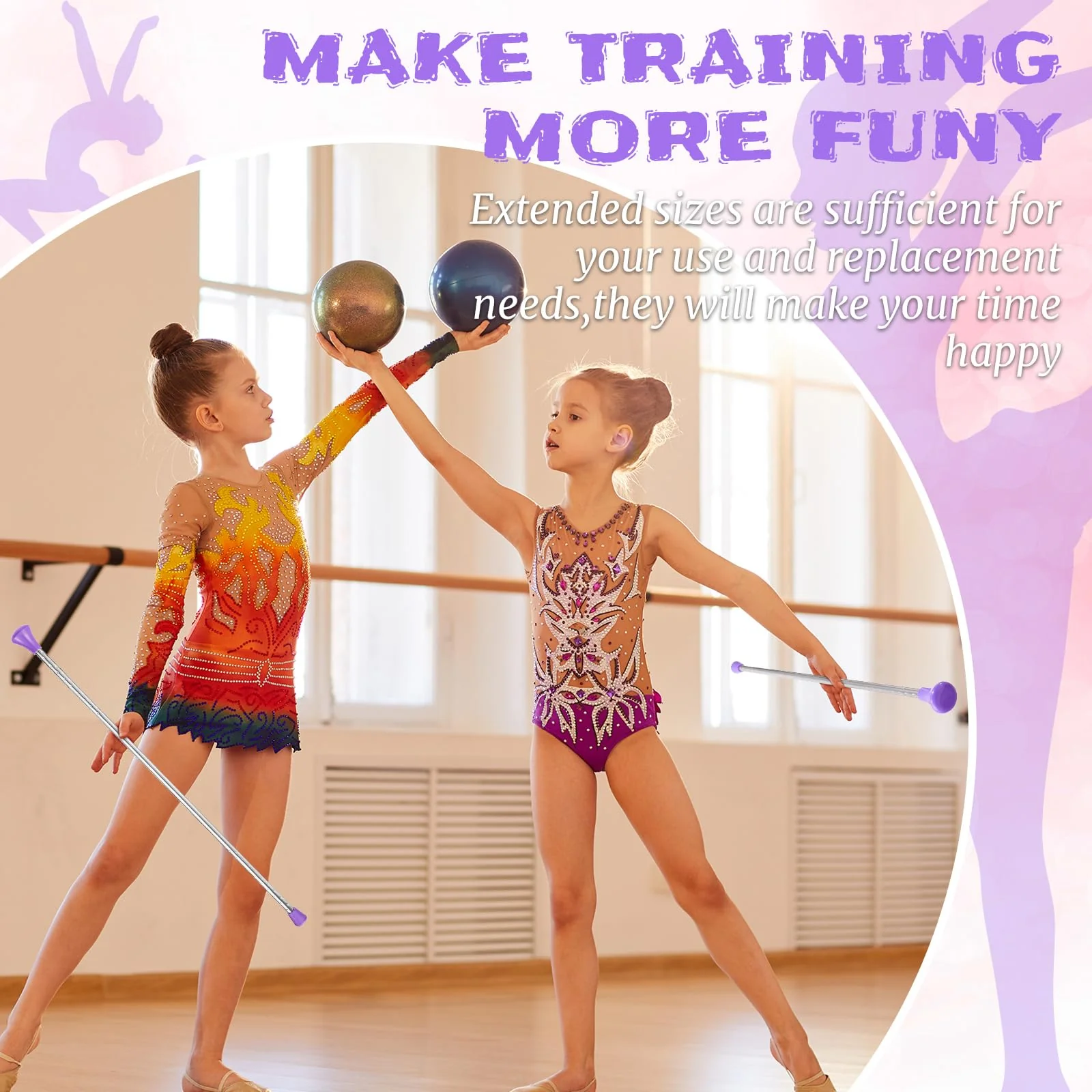 Twirling Baton Unisex Kids' Gymnastics Dance Baton Metal Baton Marching Band Baton Parade Baton Stick for Talent Shows, Artistic Dancing, Baton Twirling, 24 Inch Purple - Image 6