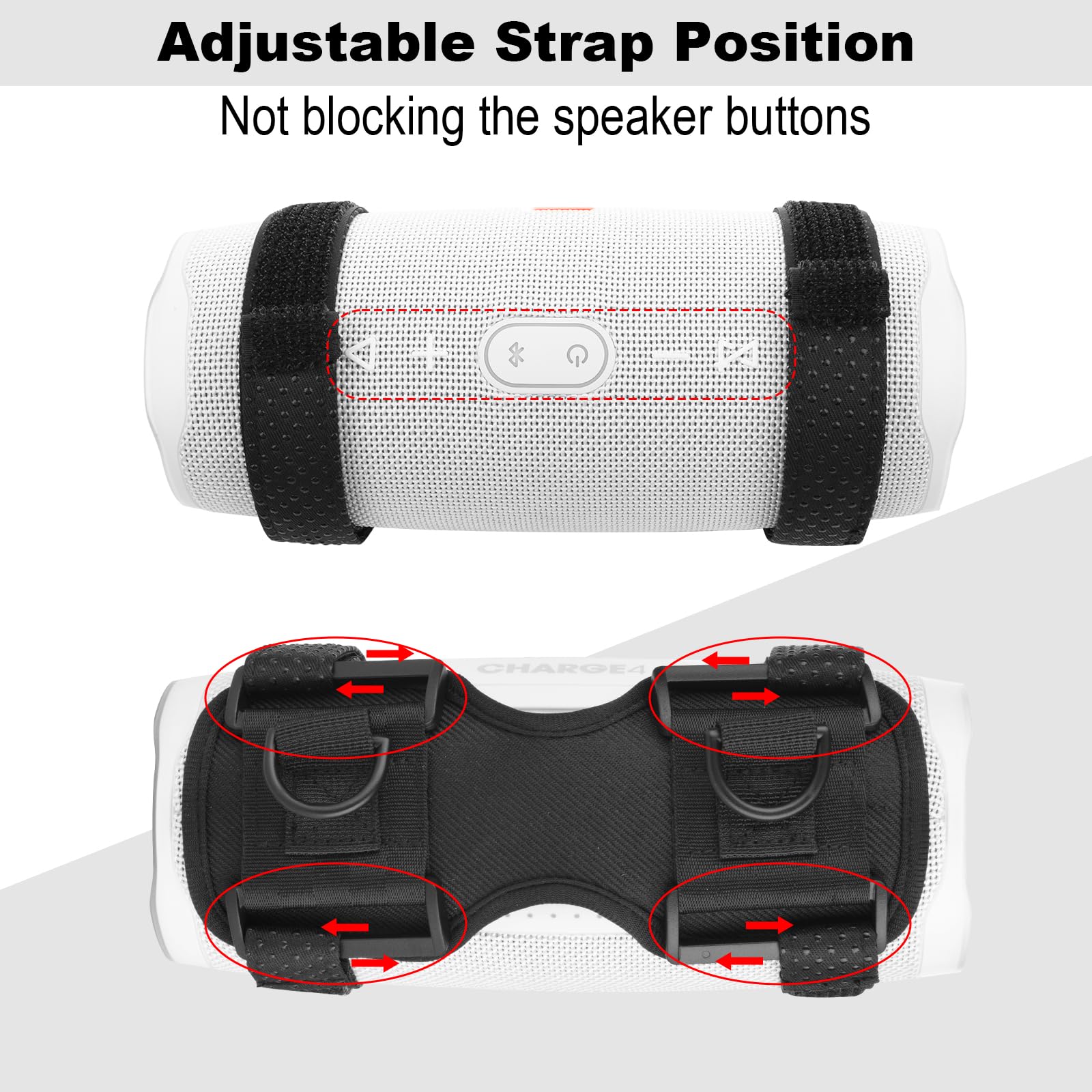 TXEsign Portable Speaker Strap Holder Carrier for JBL Charge 4/5, JBL Flip 5/6, UE Boom 3 Speaker, Adjustable Strap Speaker Mount Holder Sling Strap Water Bottle Holder for Walking Hiking Camping - Image 5