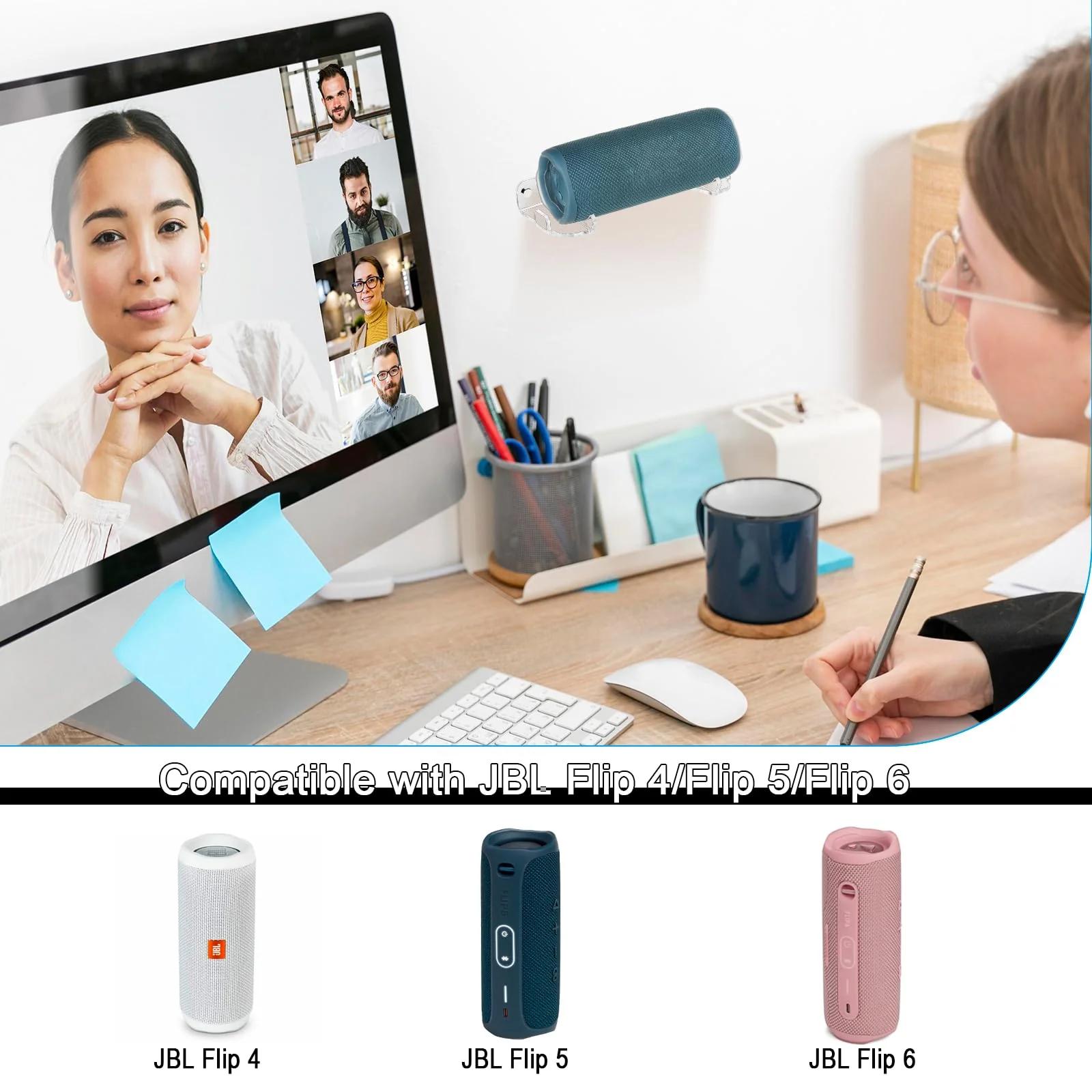 TXEsign Speaker Mount Shelf for JBL Flip 6/Flip 5/Flip 4 Portable Bluetooth Speaker-One Pack, Acrylic Speaker Holder Floating Shelf Small Wall Shelf (Transparent) Transparent - Image 6