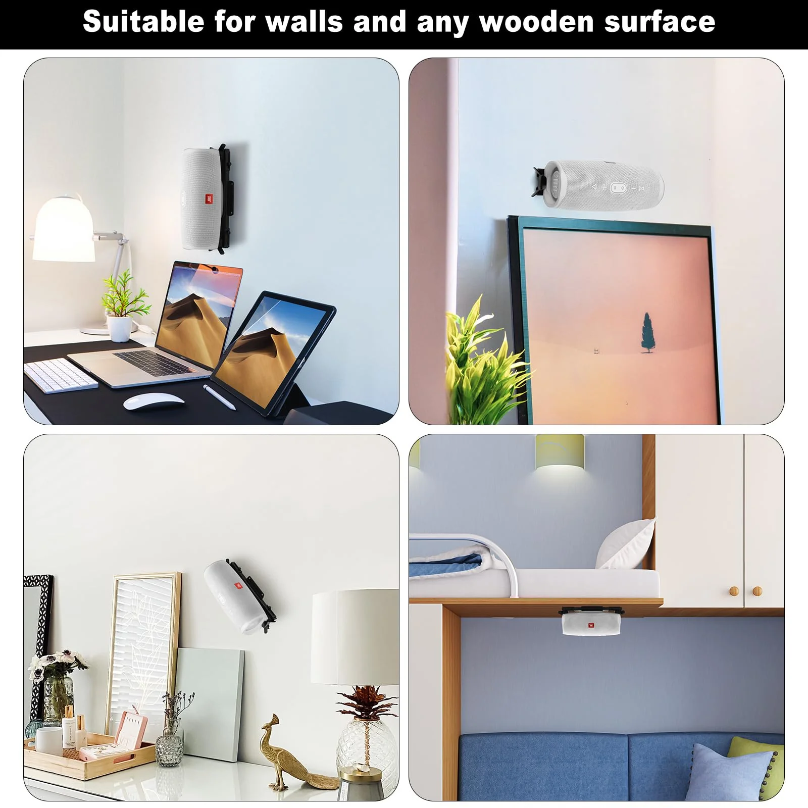 TXEsign Speaker Mount Wall Mount Ceiling Mount for JBL Charge 4/Charge 5/Flip 6/Flip 5, Speaker Wall Bracket Metal Speaker Mount Holder for Speaker from 5.25 to 7.38 inches - Image 2