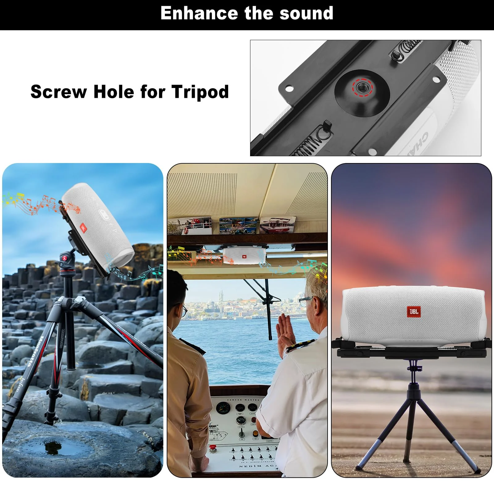 TXEsign Speaker Mount Wall Mount Ceiling Mount for JBL Charge 4/Charge 5/Flip 6/Flip 5, Speaker Wall Bracket Metal Speaker Mount Holder for Speaker from 5.25 to 7.38 inches - Image 3