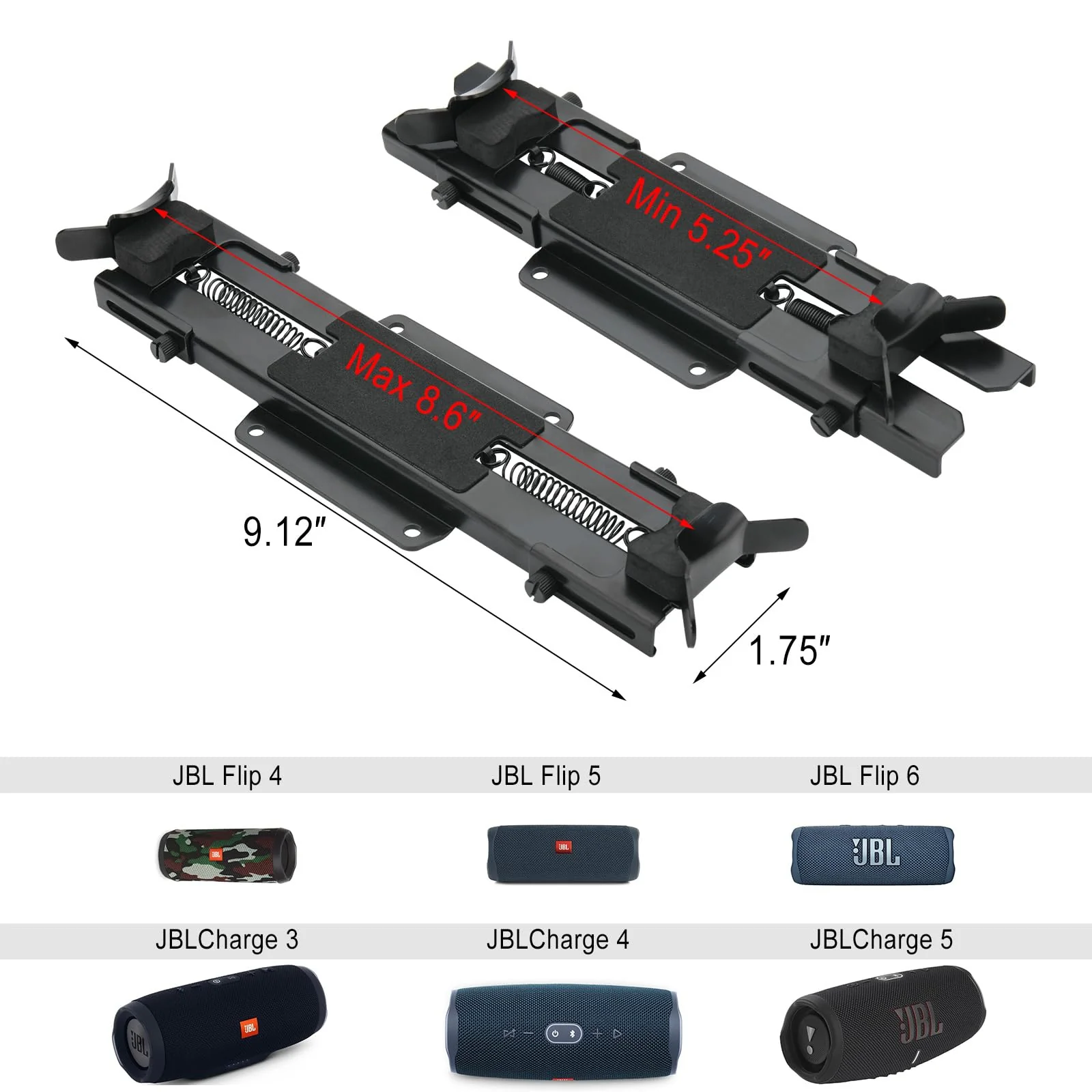 TXEsign Speaker Mount Wall Mount Ceiling Mount for JBL Charge 4/Charge 5/Flip 6/Flip 5, Speaker Wall Bracket Metal Speaker Mount Holder for Speaker from 5.25 to 7.38 inches - Image 4