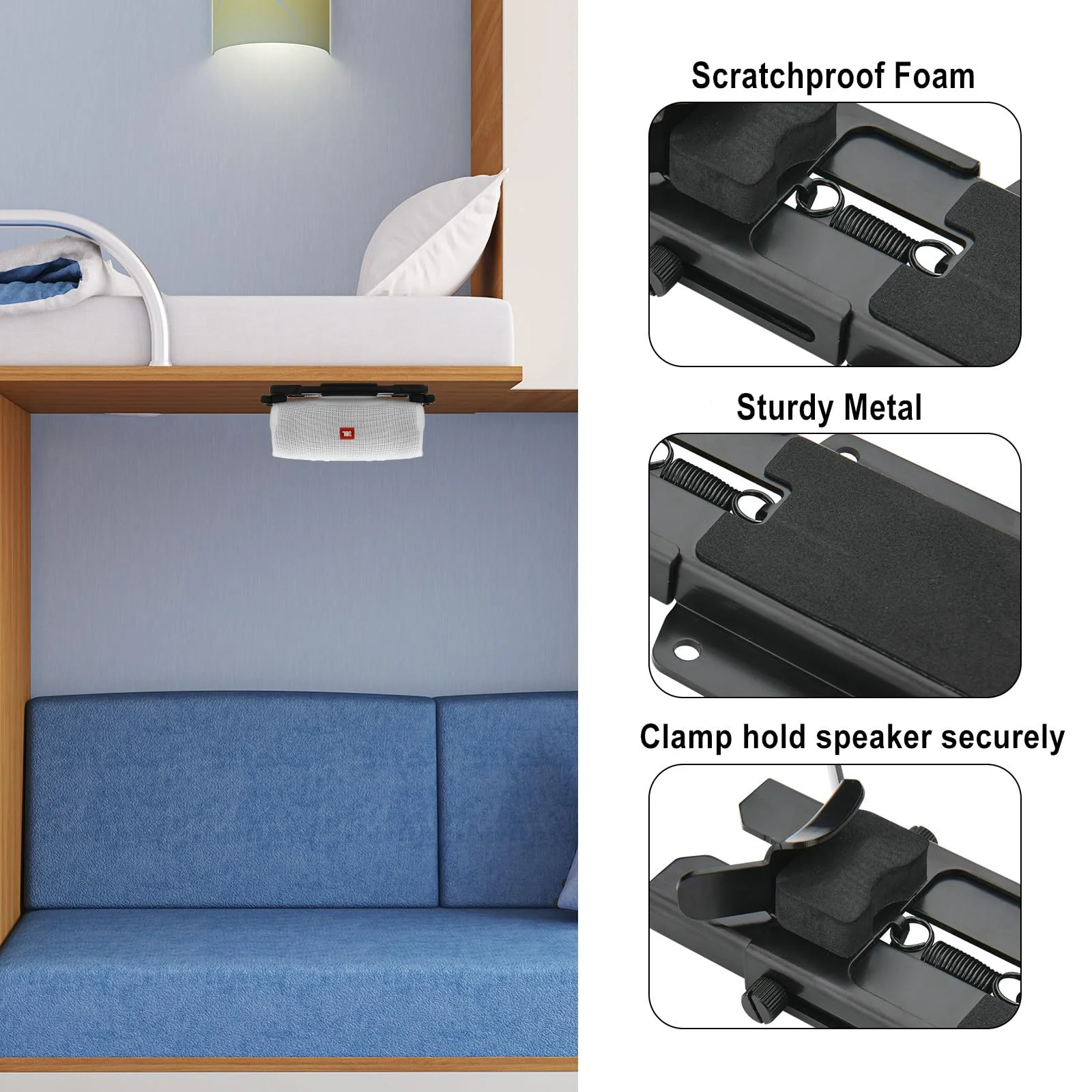 TXEsign Speaker Mount Wall Mount Ceiling Mount for JBL Charge 4/Charge 5/Flip 6/Flip 5, Speaker Wall Bracket Metal Speaker Mount Holder for Speaker from 5.25 to 7.38 inches - Image 5