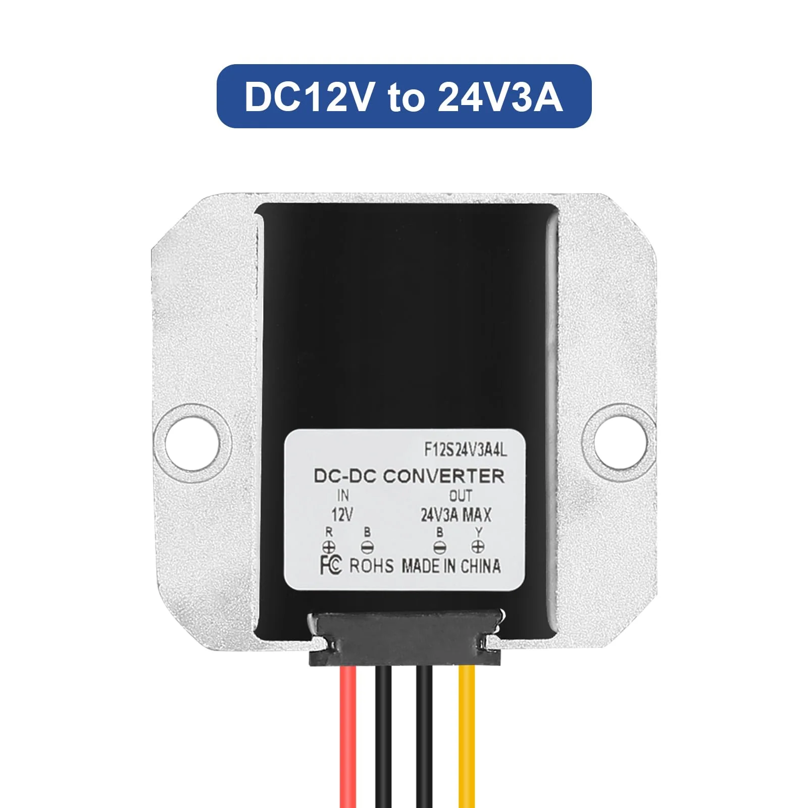 Uadme DC-DC Voltage Converter 12V to 24V 3A Waterproof Boost Converter for Golf Carts, Electric Vehicles & DIY Projects - Image 2