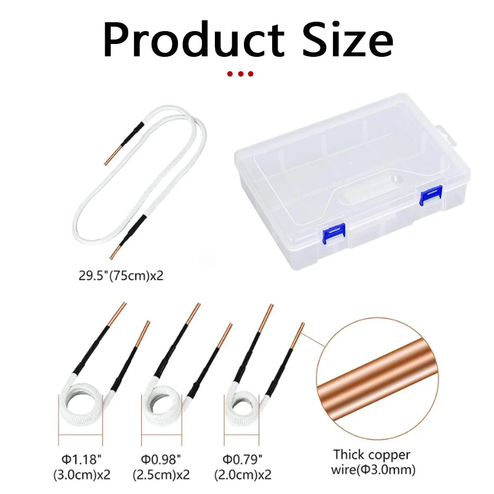 Uadme Induction Heating Coils, 4 Pieces Induction Heating Coil, Flameless Induction Heating Accessories, 3.0 mm Brass Core Electric Heat Induction Coil Set for Removing Nuts and Screws - Image 3