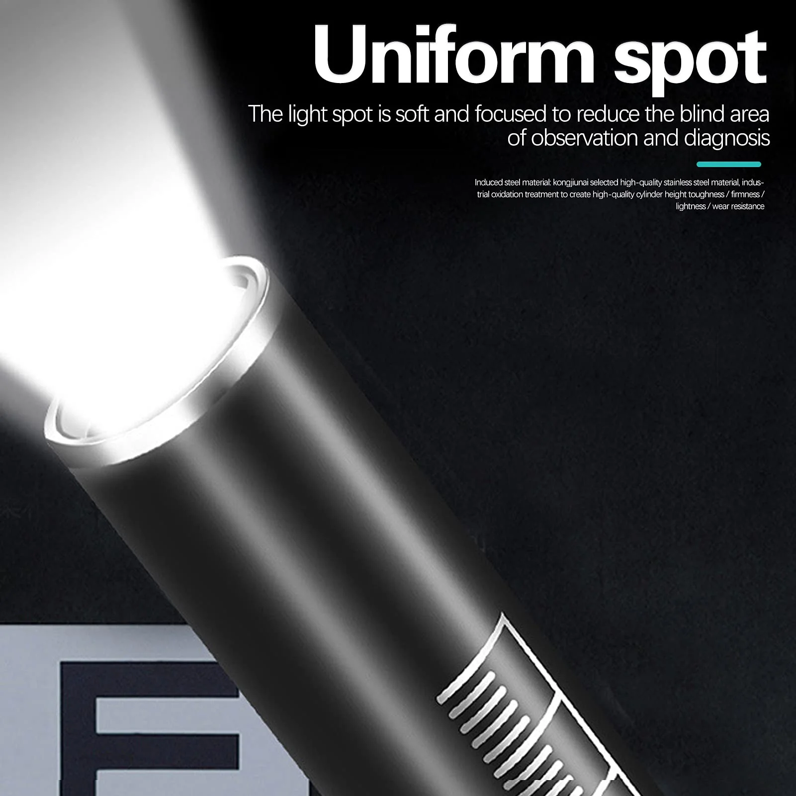 Uadme Pupil Light, Diagnostic Light, Rechargeable, Medical Light Pen for Nurses, Doctors, with Pocket Clip and USB Cable - Image 5