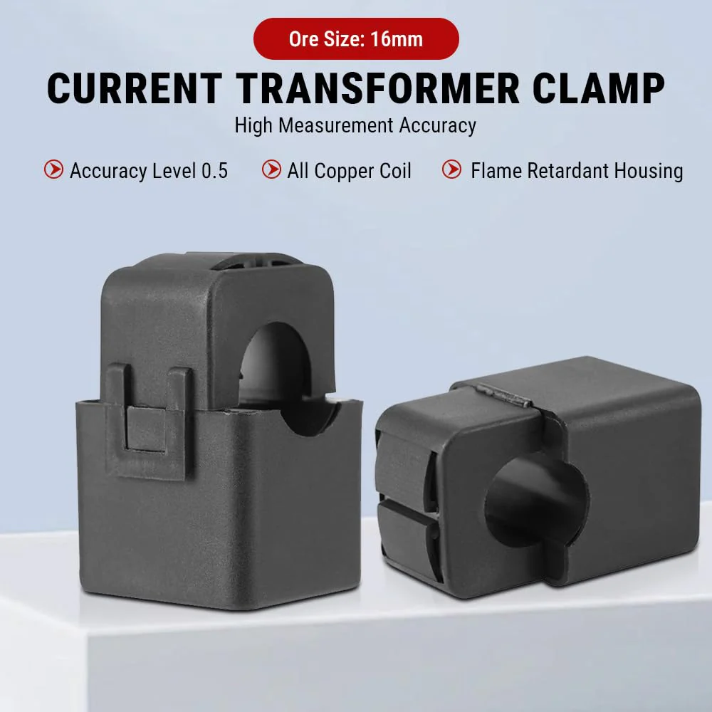 Uadme Split Core Current Transformer, PZCT-02 Current Transformer 100A, Precise Current Sensor for 100A Amp Energy Meter, Fully Closed, Snap Connection Structure - Image 2