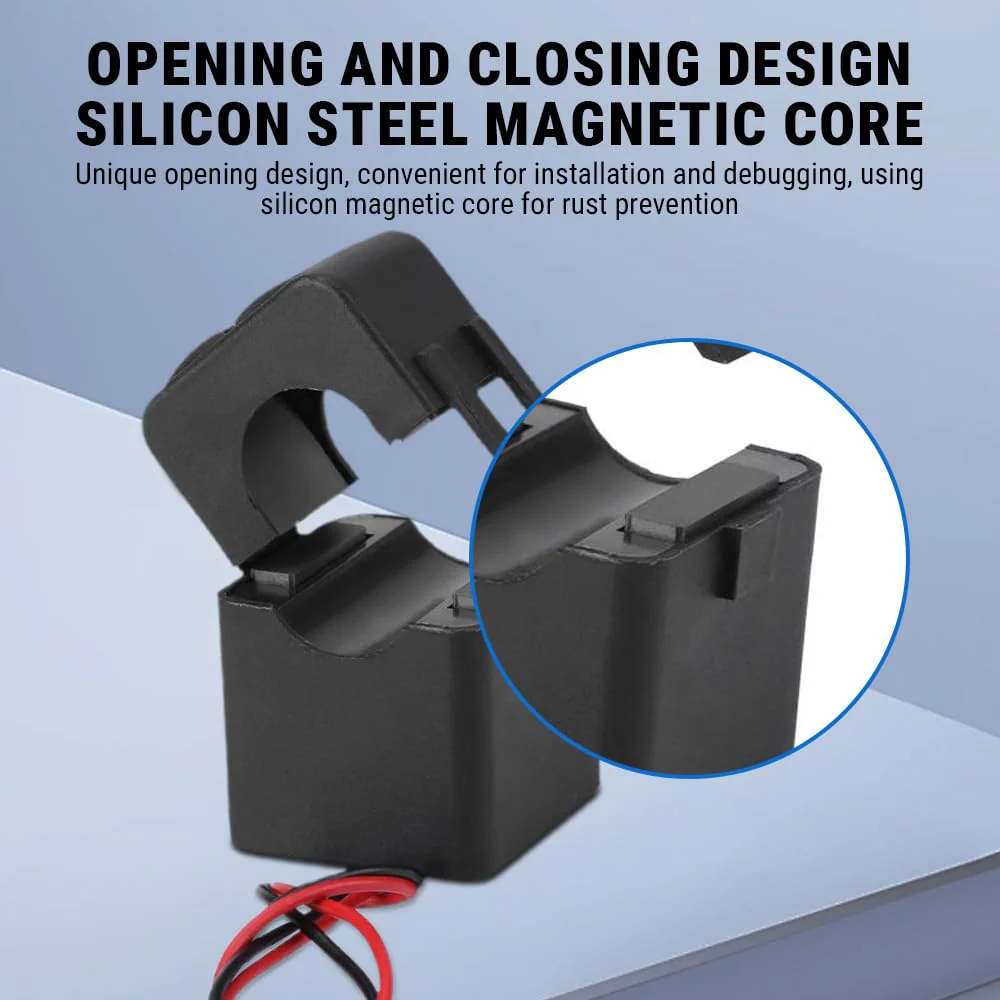 Uadme Split Core Current Transformer, PZCT-02 Current Transformer 100A, Precise Current Sensor for 100A Amp Energy Meter, Fully Closed, Snap Connection Structure - Image 4
