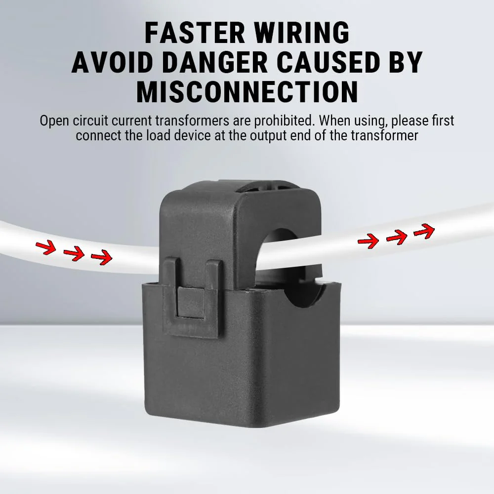 Uadme Split Core Current Transformer, PZCT-02 Current Transformer 100A, Precise Current Sensor for 100A Amp Energy Meter, Fully Closed, Snap Connection Structure - Image 6