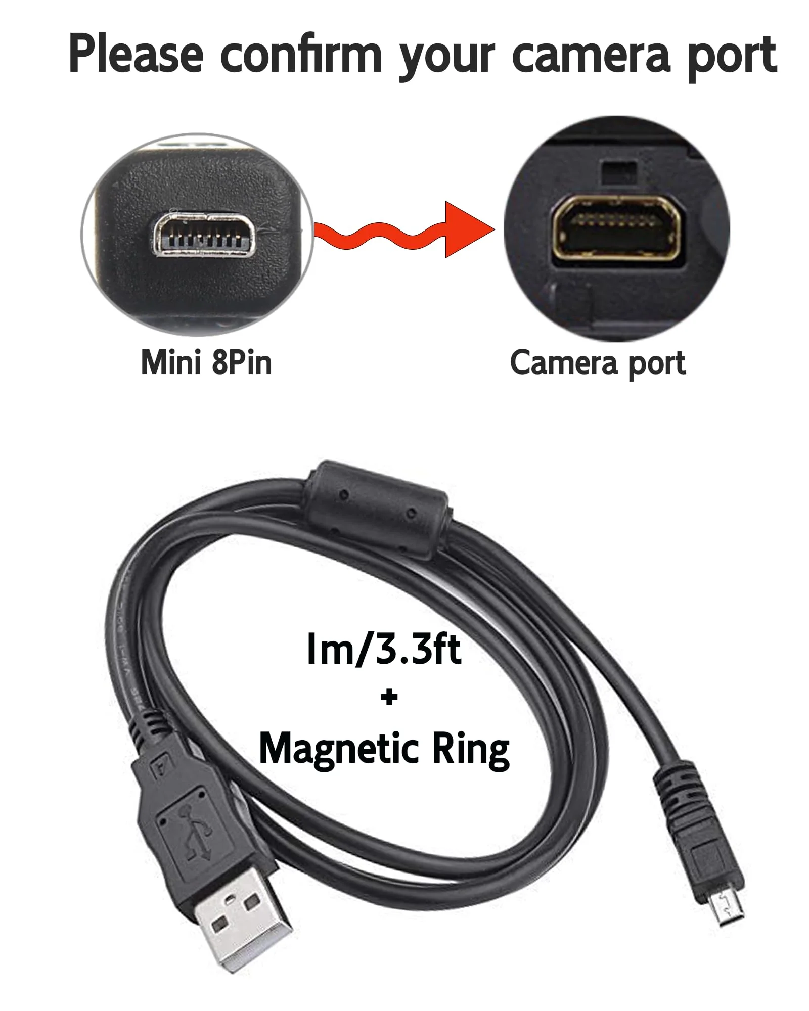 UC-E6 UC-E16 UC-E17 UC-E23 for Nikon Coolpix Charger compatible with Nikon CoolPix, L, D, P, S ,E Series Digital Camera, 3.3 Ft for Nikon Coolpix Charging Cord for S3100 S3000 S6300 S570 S3500 S6500 - Image 7