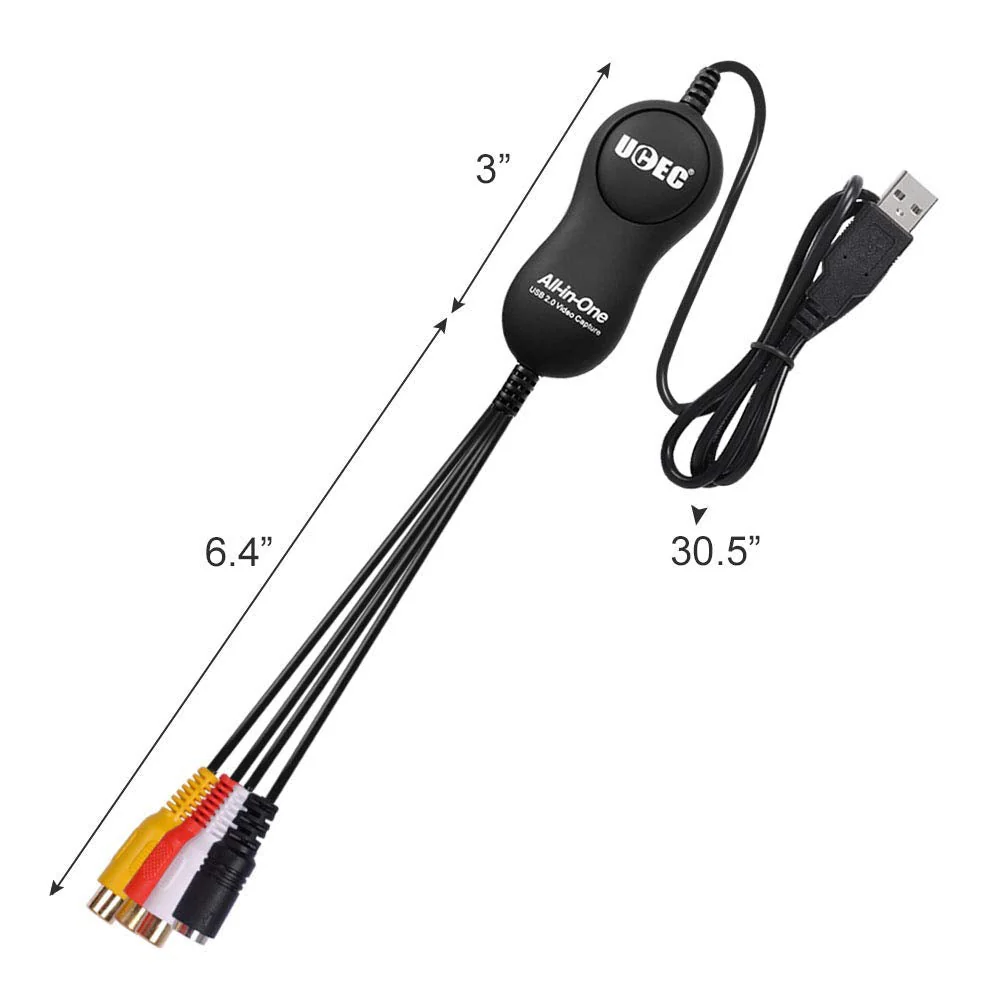 UCEC USB 2.0 Video Capture Card Device, VHS VCR TV to DVD Converter for Mac OS X PC Windows 7 8 10 11 - Image 7