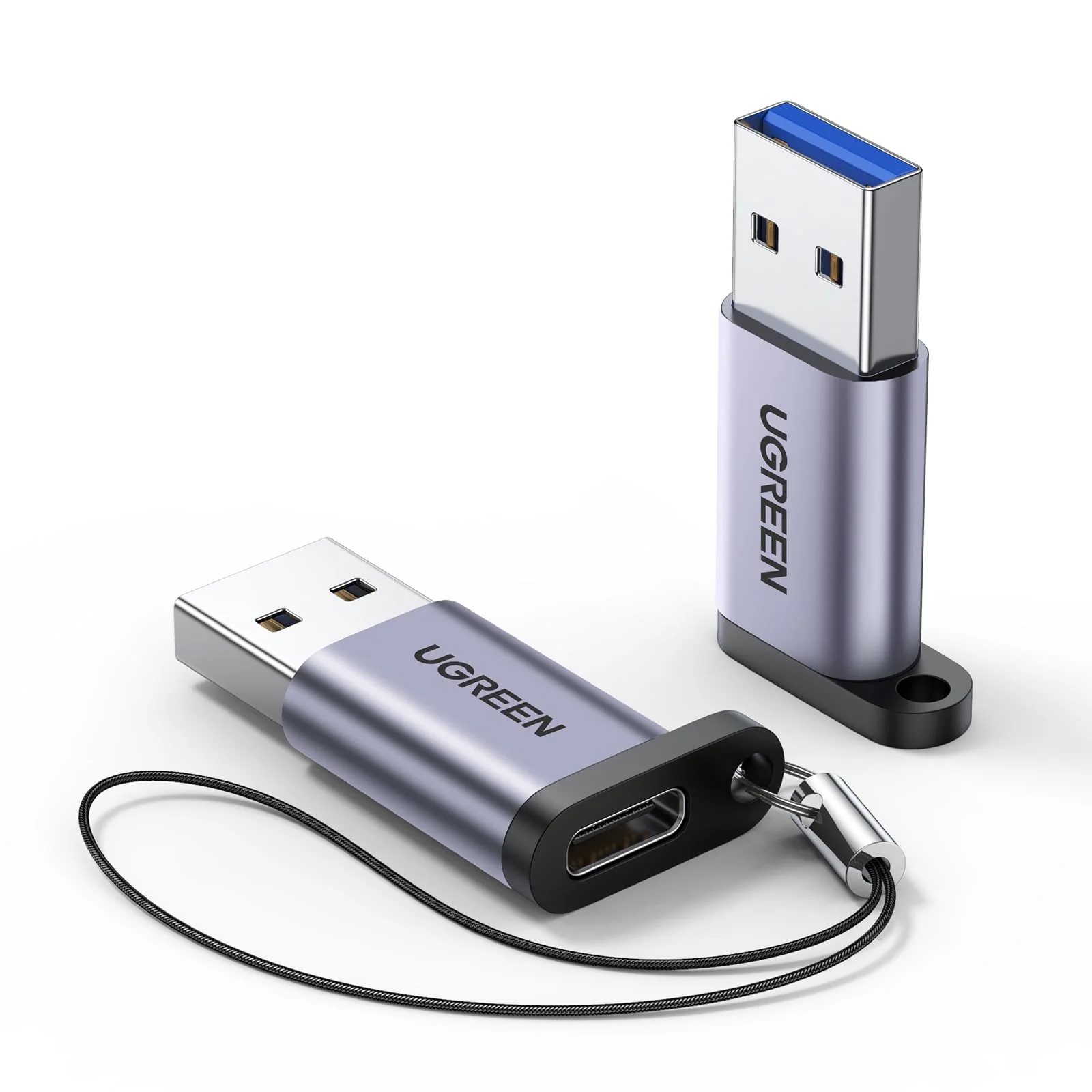 UGREEN 10Gbps USB C Female to USB Male Adapter 2 Pack, Type C to USB A Charger Cable Converter Compatible with Apple Watch iPhone 15 14 13 AirPods 3 MacBook Samsung Galaxy Note Google Pixel etc Gray - Image 8