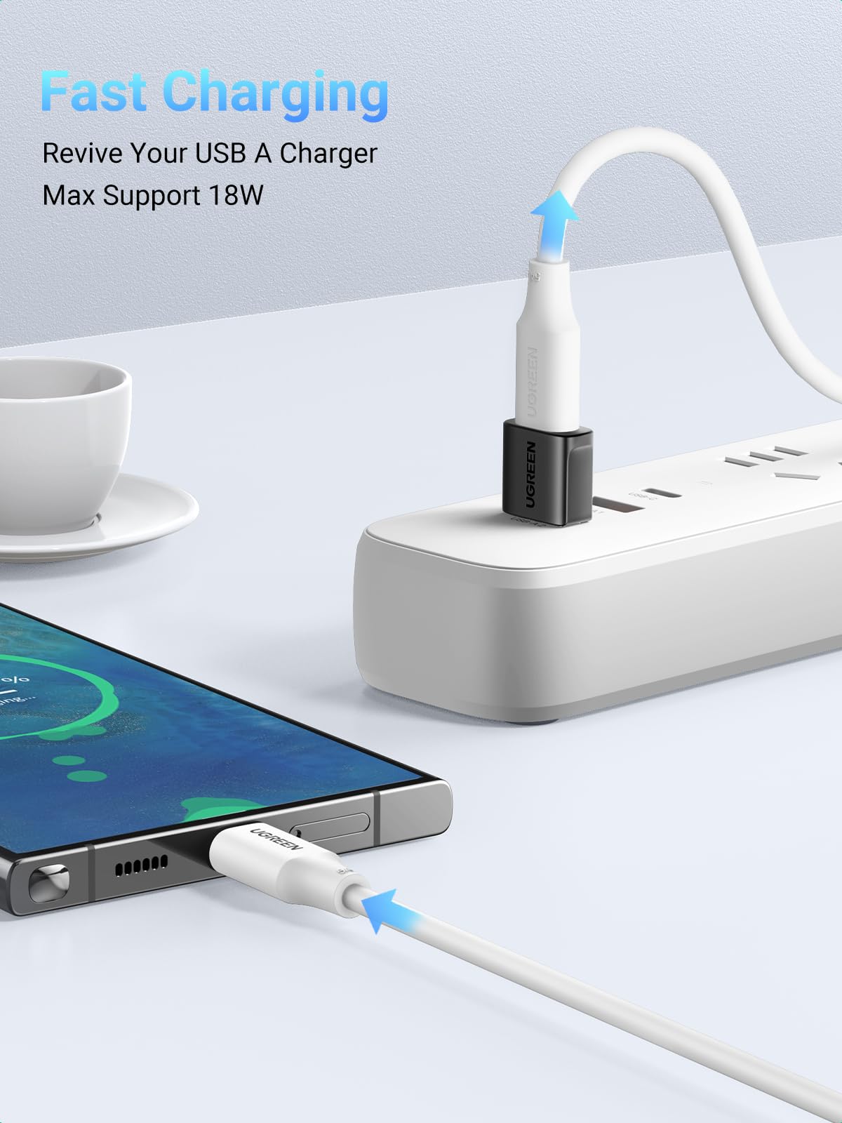 UGREEN 10Gbps USB to USB C Adapter 2Pack, USB C Female to USB Male Adapter USB C Charger Connector for Apple Watch 7 8 9, iPhone 14 13,AirPods,MagSafe Charger,CarPlay,Black - Image 3