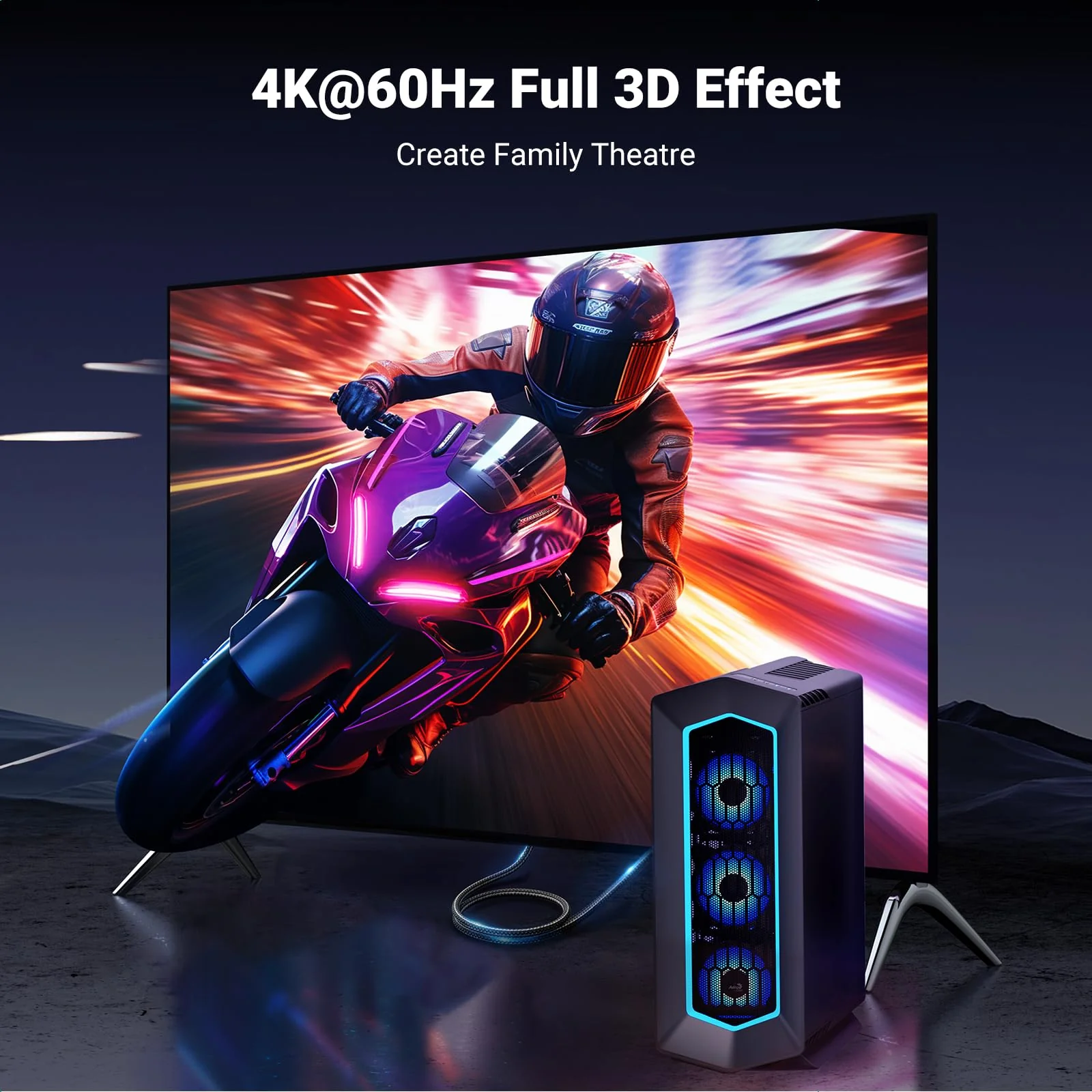 UGREEN 4K@60Hz DisplayPort to HDMI Cable HDR Active DP 1.2 to HDMI 2.0 Cord Aluminum Braided Uni-Directional Display Port to HDMI Converter 6.6FT Compatible with Monitor, Projector, Dell, Lenovo, HP - Image 2