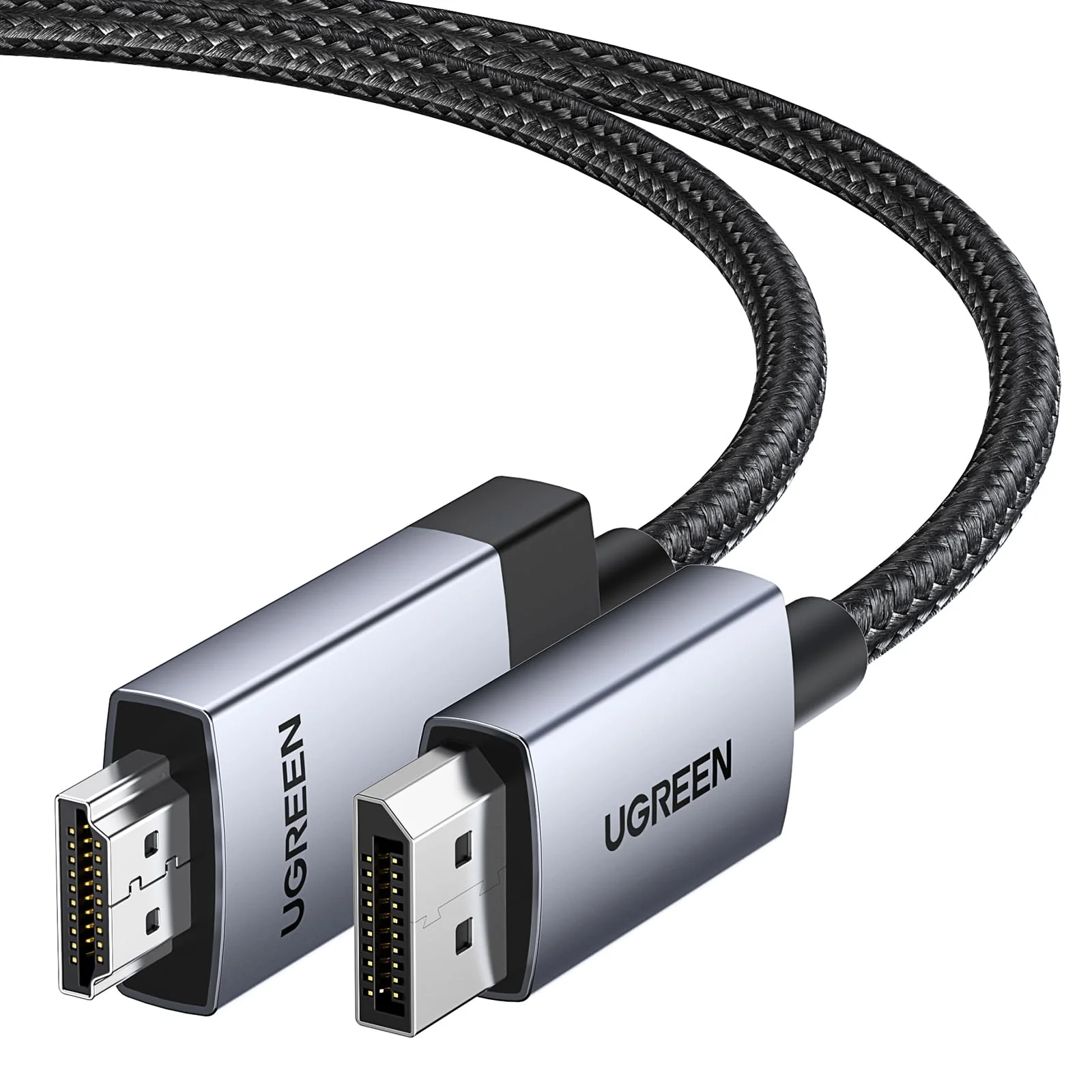 UGREEN 4K@60Hz DisplayPort to HDMI Cable HDR Active DP 1.2 to HDMI 2.0 Cord Aluminum Braided Uni-Directional Display Port to HDMI Converter 6.6FT Compatible with Monitor, Projector, Dell, Lenovo, HP - Image 8
