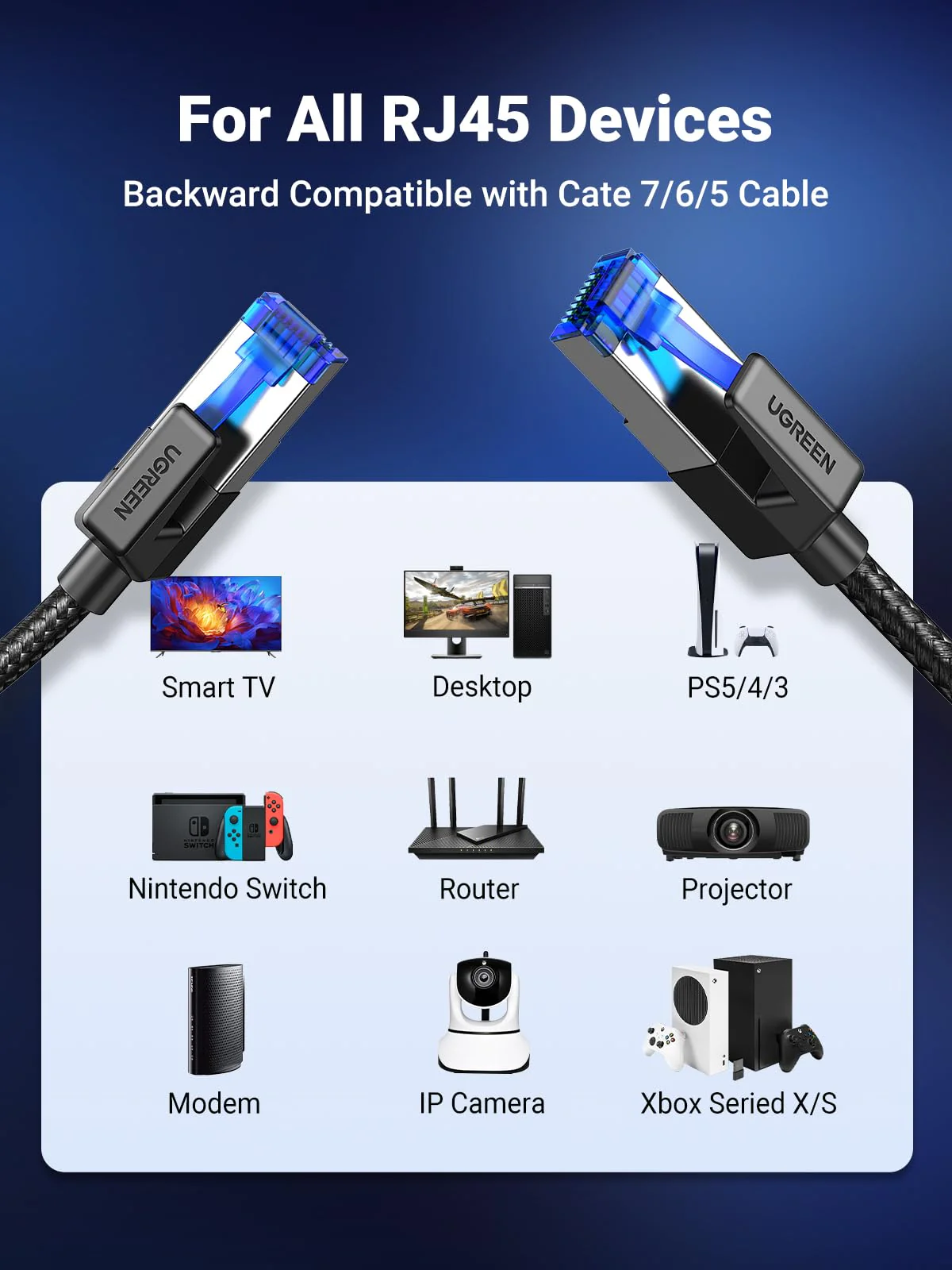 UGREEN Cat 8 Ethernet Cable 15FT, High Speed Braided 40Gbps 2000Mhz Network Cord Cat8 RJ45 Shielded Indoor Heavy Duty LAN Cables Compatible for Gaming PC PS5 Xbox Modem Router 15FT - Image 8