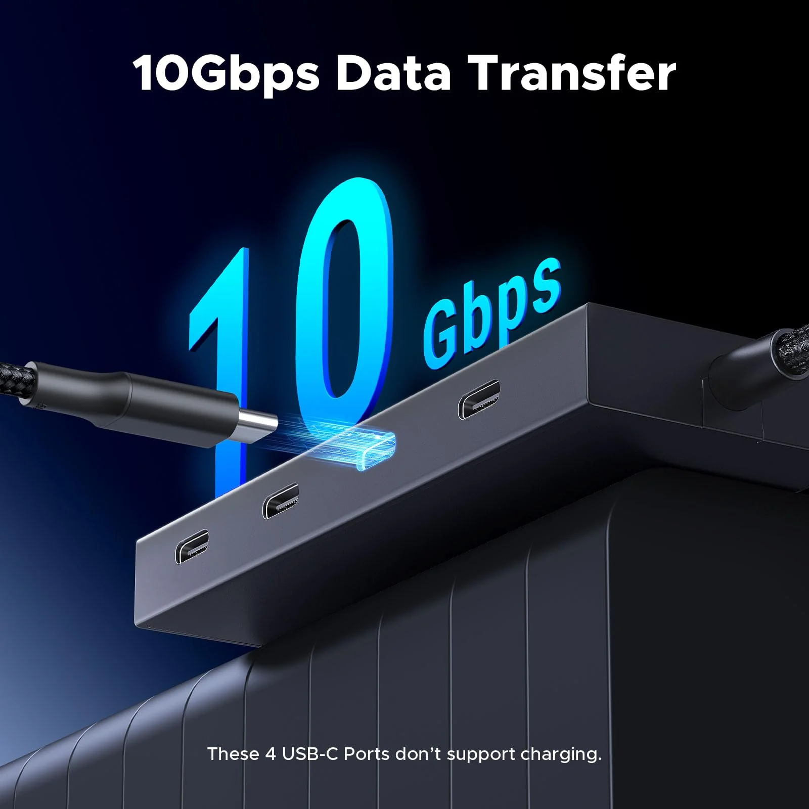 UGREEN Powered USB C Hub, PD 100W 10Gbps 5 in 1 USB C 3.2 Adapter with 4 USB-C 3.2 & 100W PD Ports, USB C Splitter for MacBook Pro/Air, iPad Pro, iPhone 15/15 Pro Max, Surface, PC, Laptops and More - Image 3