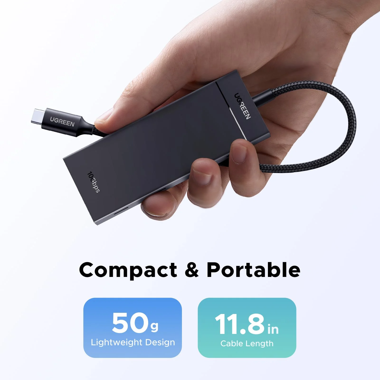 UGREEN Powered USB C Hub, PD 100W 10Gbps 5 in 1 USB C 3.2 Adapter with 4 USB-C 3.2 & 100W PD Ports, USB C Splitter for MacBook Pro/Air, iPad Pro, iPhone 15/15 Pro Max, Surface, PC, Laptops and More - Image 7