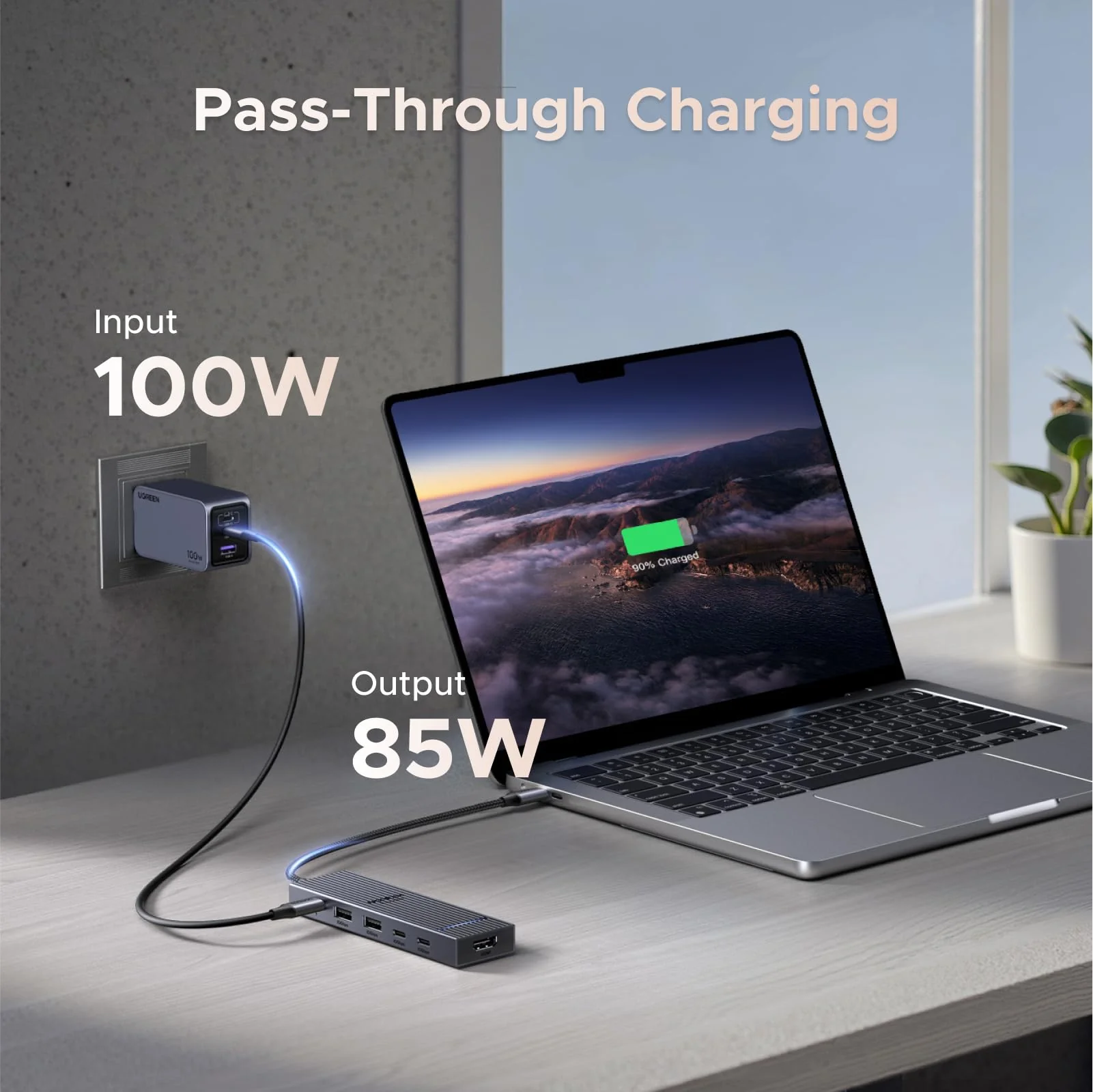 UGREEN Revodok Pro USB-C Hub 6 in 1 10Gbps USB C 3.2 & USB-A 3.2 4K 60Hz HDMI, 100W Power Delivery for MacBook Pro/Air, iPad Pro, Thinkpad Rog Ally and More. - Image 5