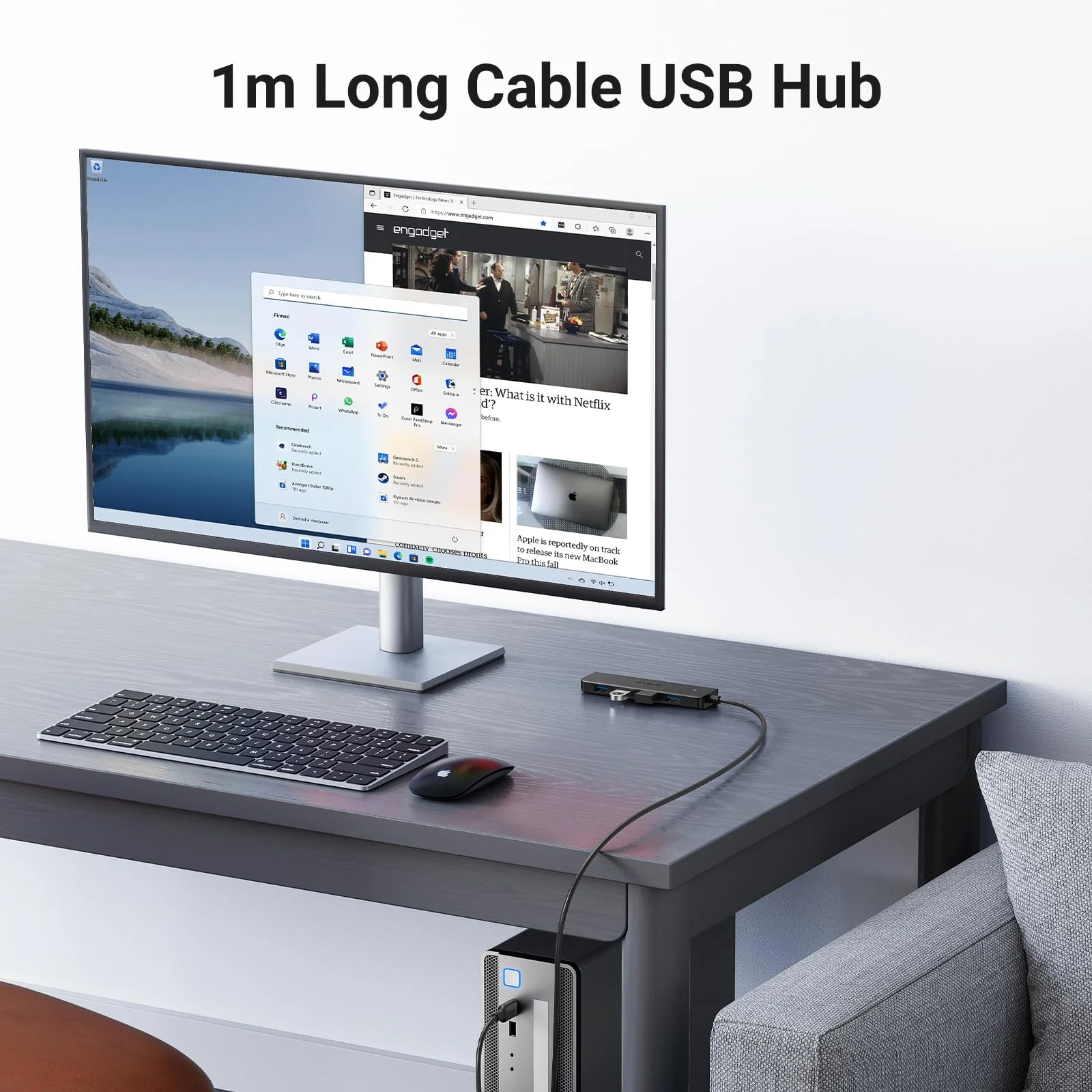 UGREEN USB 3.0 Hub, 4 Ports USB A Splitter Ultra-Slim USB Expander for Mouse, Keyboard, Flash Drive, U Disk, Printer Compatible with Laptop, Desktop PC, Xbox, PS5, and More, 2ft 2 ft - Image 2