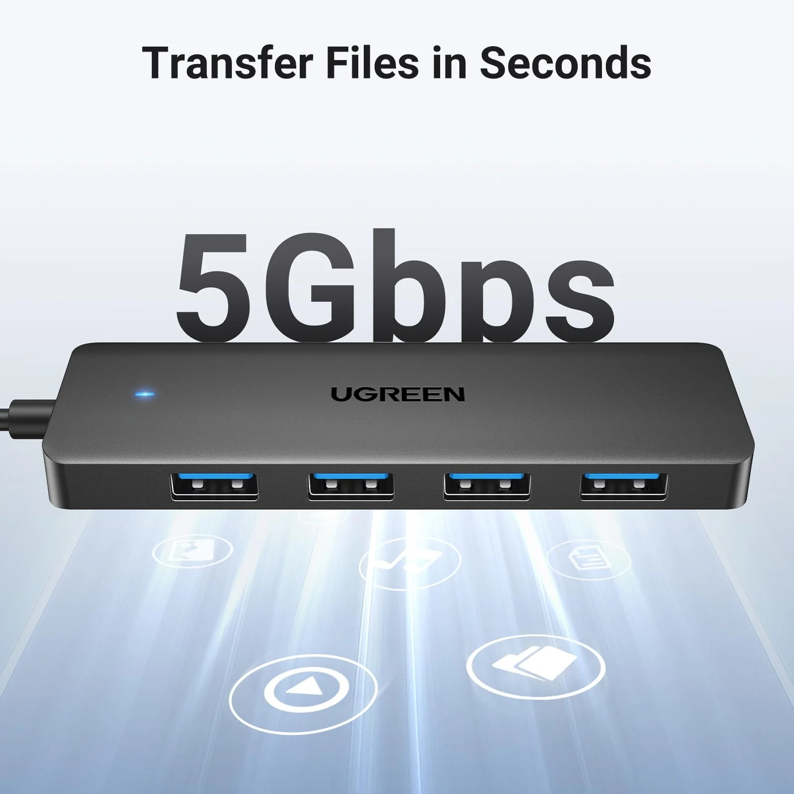 UGREEN USB 3.0 Hub, 4 Ports USB A Splitter Ultra-Slim USB Expander for Mouse, Keyboard, Flash Drive, U Disk, Printer Compatible with Laptop, Desktop PC, Xbox, PS5, and More, 2ft 2 ft - Image 4