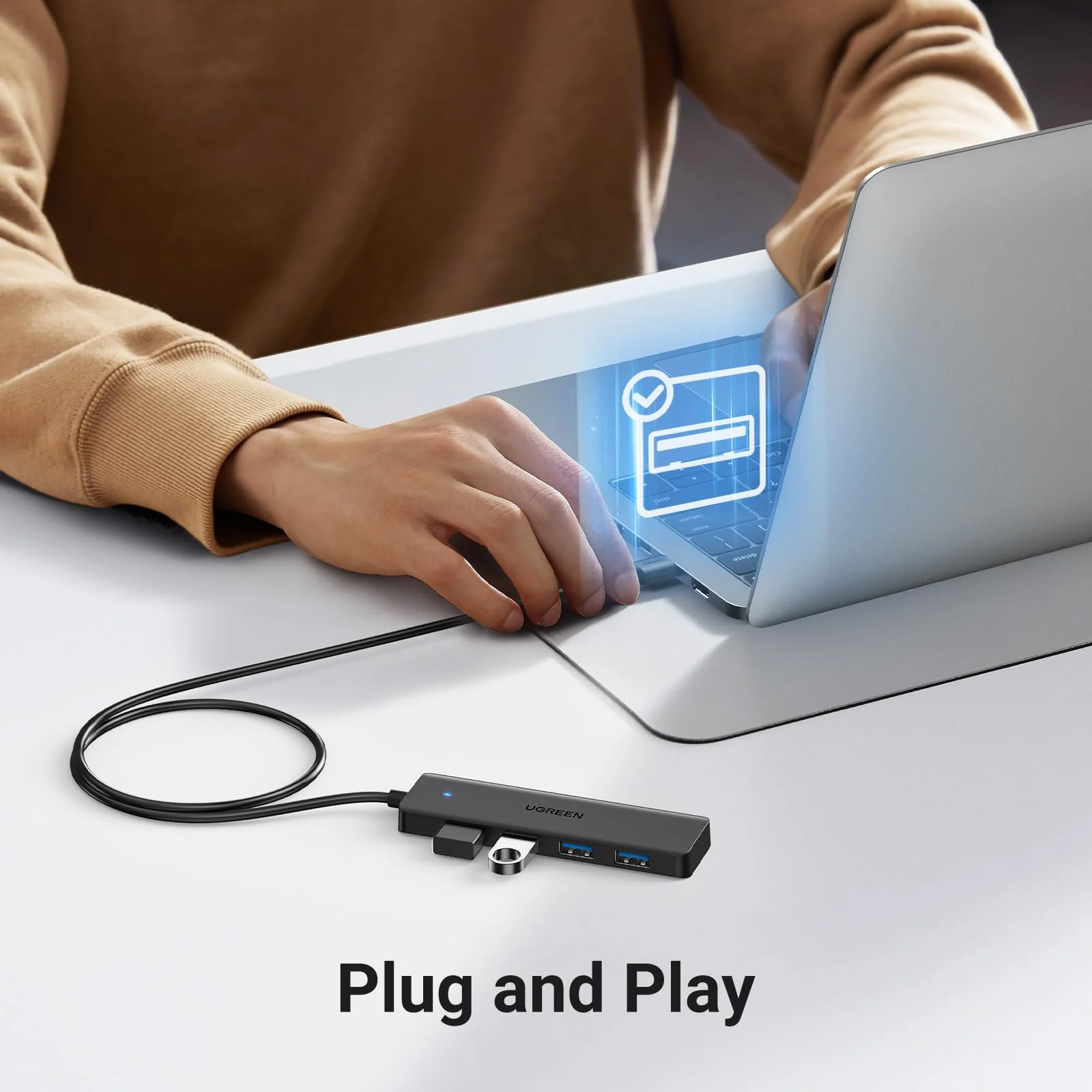 UGREEN USB 3.0 Hub, 4 Ports USB A Splitter Ultra-Slim USB Expander for Mouse, Keyboard, Flash Drive, U Disk, Printer Compatible with Laptop, Desktop PC, Xbox, PS5, and More, 2ft 2 ft - Image 5