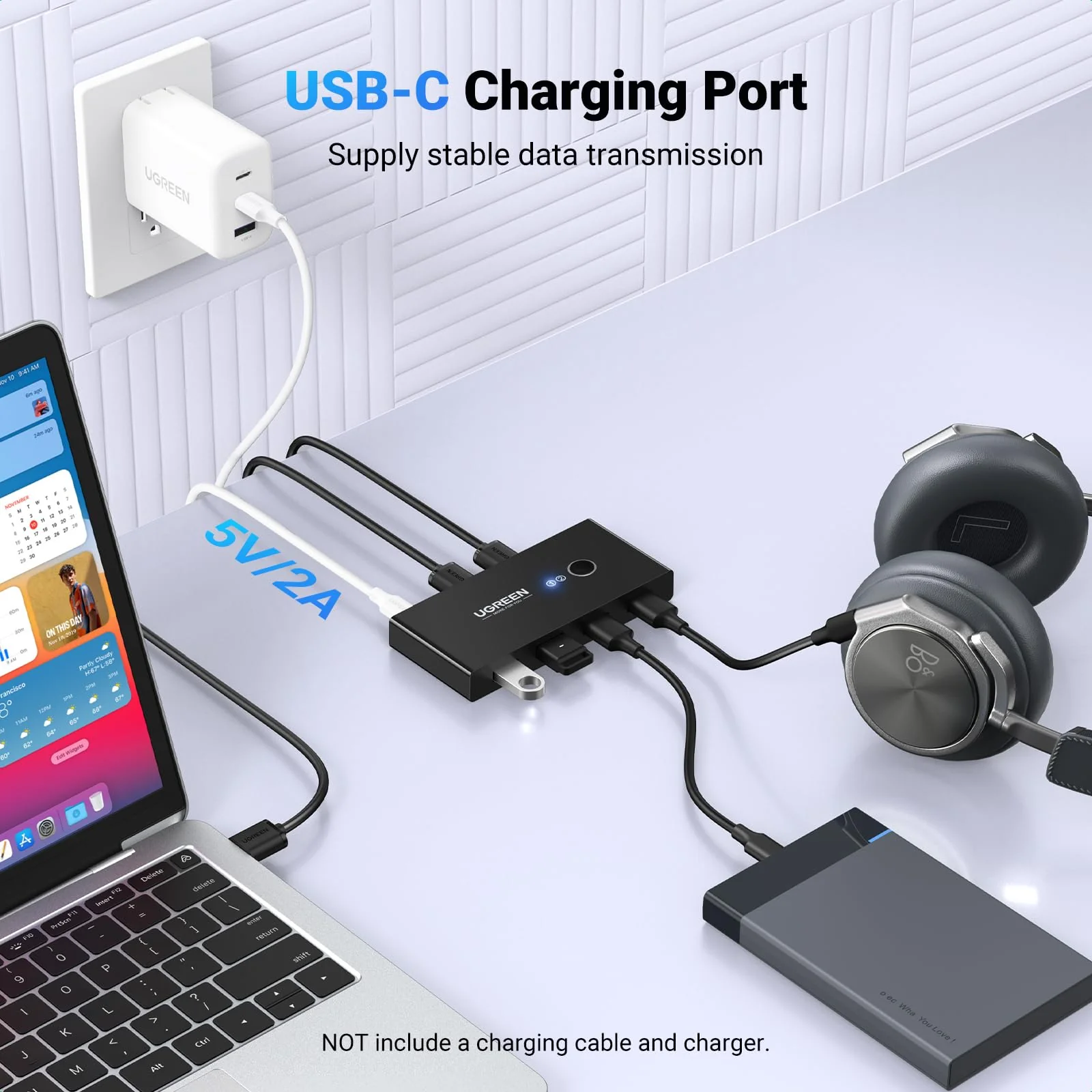 UGREEN USB 3.0 Switch Selector 2 Computers Share 4 USB Ports USB Switcher USB for PC Laptop Keyboard Mouse Printer Scanner One Button Switch Adapter with 2 Pack USB 3.0 Cables - Image 5