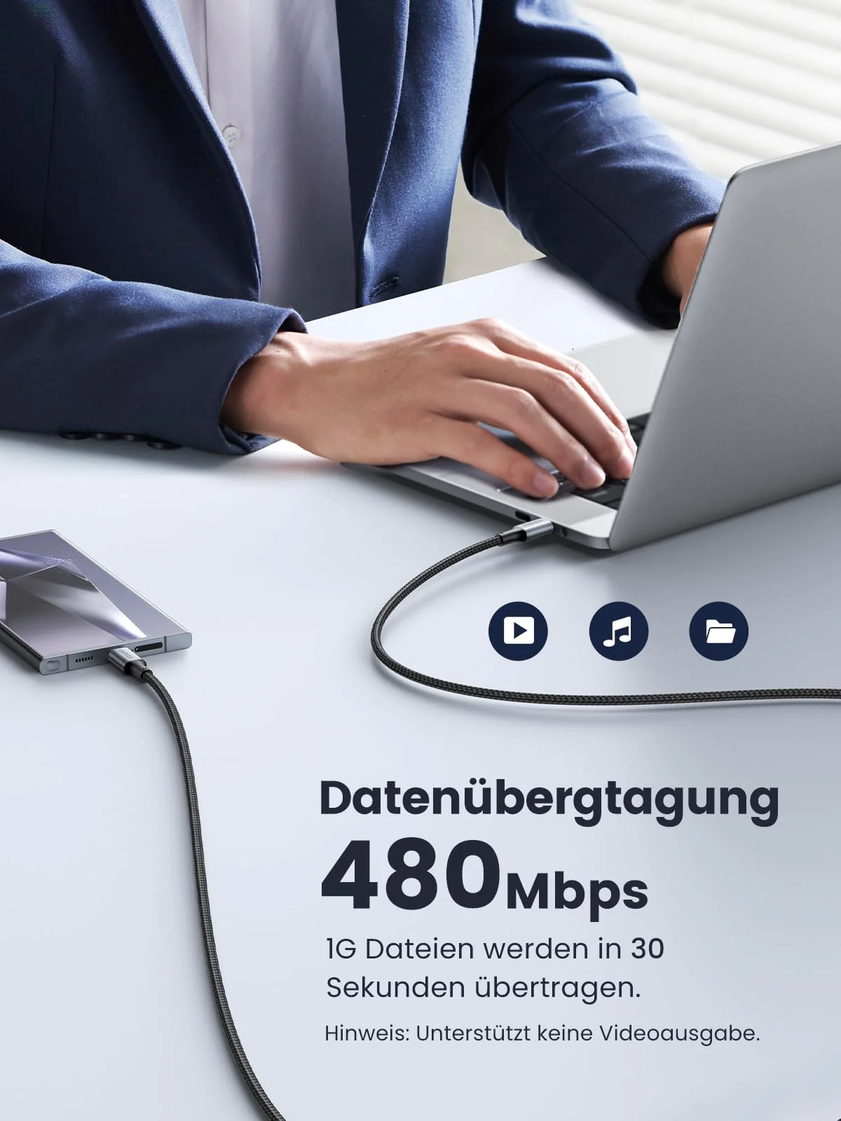 UGREEN USB C Cable 100 W 2 m Charging Cable USB-C Pack of 2 PD 3.0 Fast Charging Cable PPS USB C to USB C Cable for iPhone 17/Air/16/15 Series, MacBook Pro/Air, iPad Pro, Galaxy S24, Pixel 9, Steam 2.0 Meter - Image 5