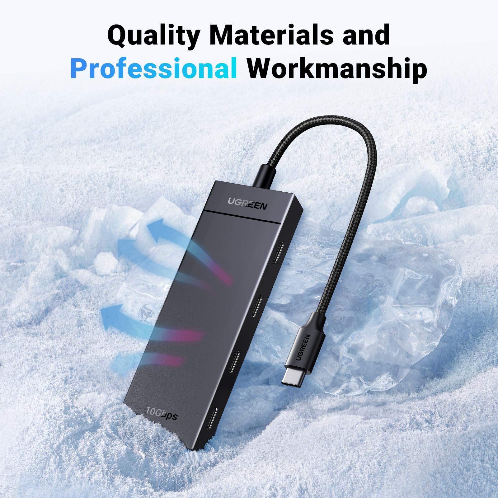 UGREEN USB C Hub, 10Gbps 4 in 1 USB 3.2 Adapter with 4 USB-C 3.2, 4 Ports USB C Splitter Extender for MacBook Pro/Air, iPad Pro, iPhone 15/15 Pro Max, Surface, PC, Laptops and More - Image 6