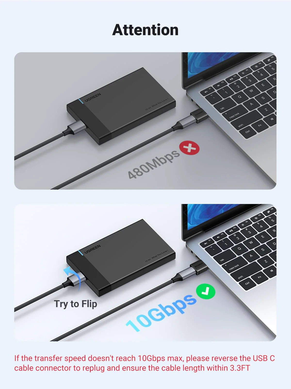 UGREEN USB to USB C Adapter 3Pack, 10Gbps USB C Female to USB 3.0 Male Adapter Type C Charge Converter for iPhone 14 13 Plus Pro Max,Apple Watch 7 8 9,Samsung Galaxy S23 S24,Pad Air,Black - Image 5