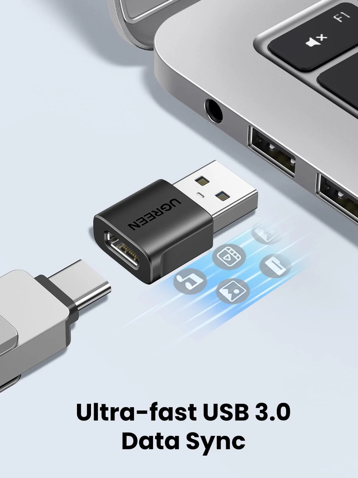 UGREEN USB to USB C Adapter 3Pack, 10Gbps USB C Female to USB 3.0 Male Adapter Type C Charge Converter for iPhone 14 13 Plus Pro Max,Apple Watch 7 8 9,Samsung Galaxy S23 S24,Pad Air,Black - Image 8