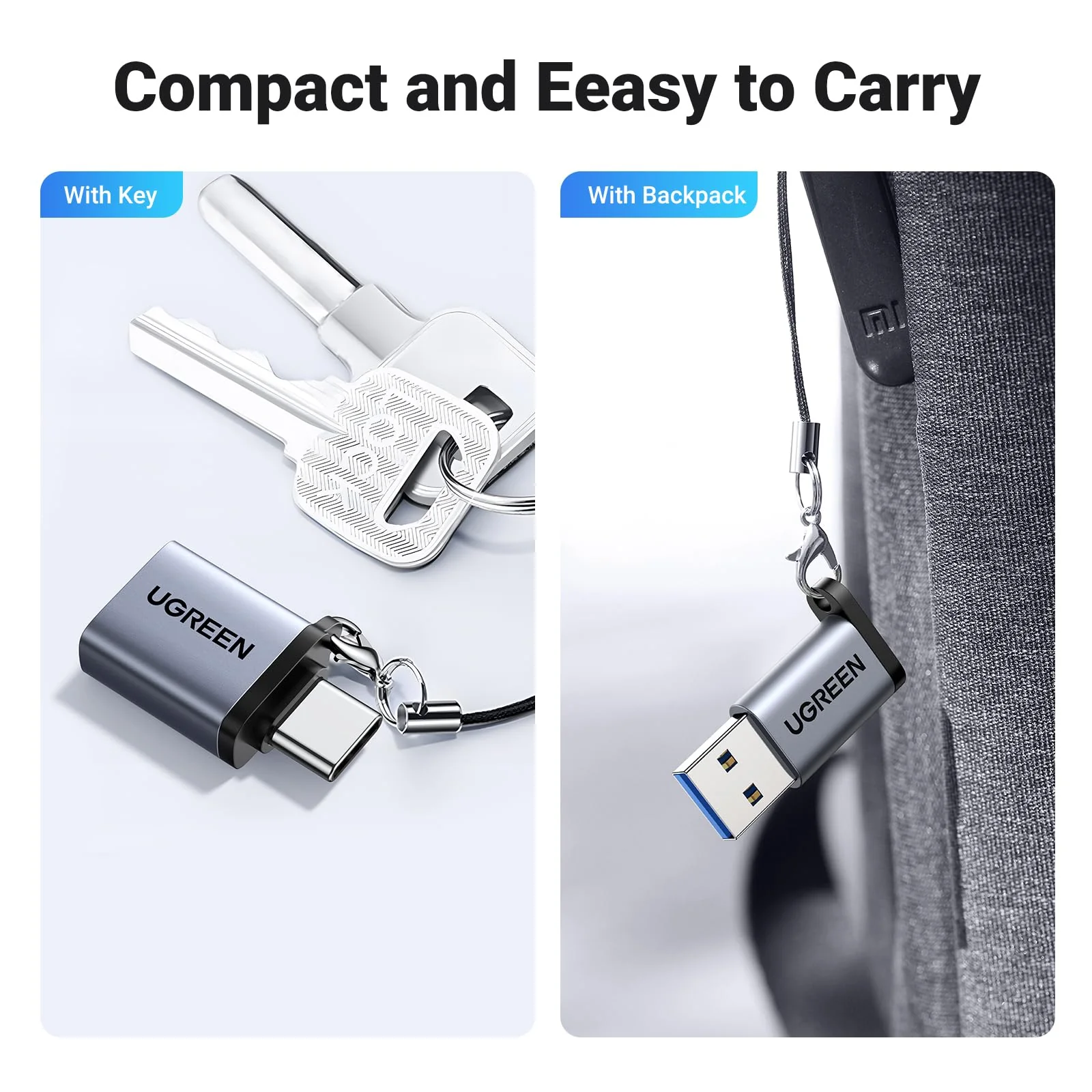 UGREEN USB to USB C Adapter USB C Male to USB 3.0 Female 2 Pack,10Gbps USB C Female to USB Male Adapter Thunderbolt Compatible with iPhone 16 15, MacBook, iPad, Samsung Galaxy,Apple MagSafe Watch 9/8 - Image 7