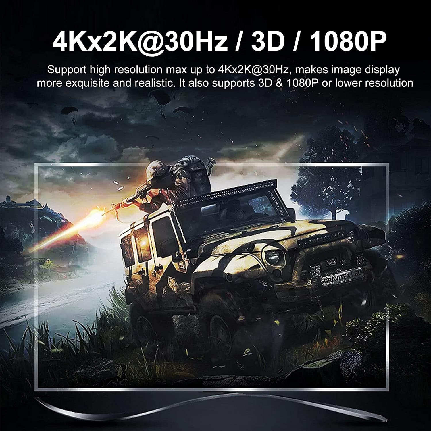 UHD HDMI KVM Switch, Max 4K@30Hz Selector Switch, HDMI Switcher 4x1 with 4 USB Ports Peripheral Box Switching Hub,1 Button Switch and 4 Cables, 4 Switching Ways for Option - Image 7