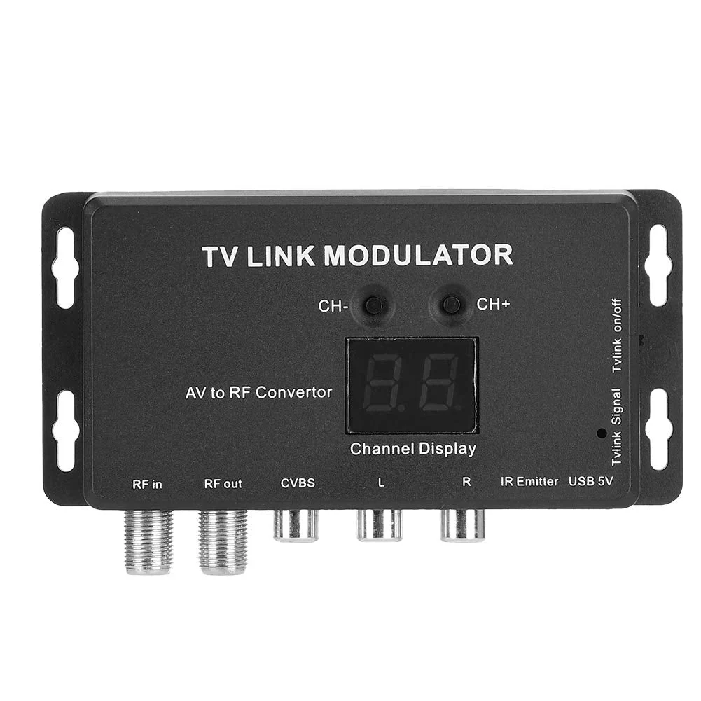 UHF Modulator TV LINK Modulator, Universal Composite A/V to RF Coax Agile Modulator RF TV Micro Modulator Compact RF Modulator Converter IR Extender Support PAL - Image 5