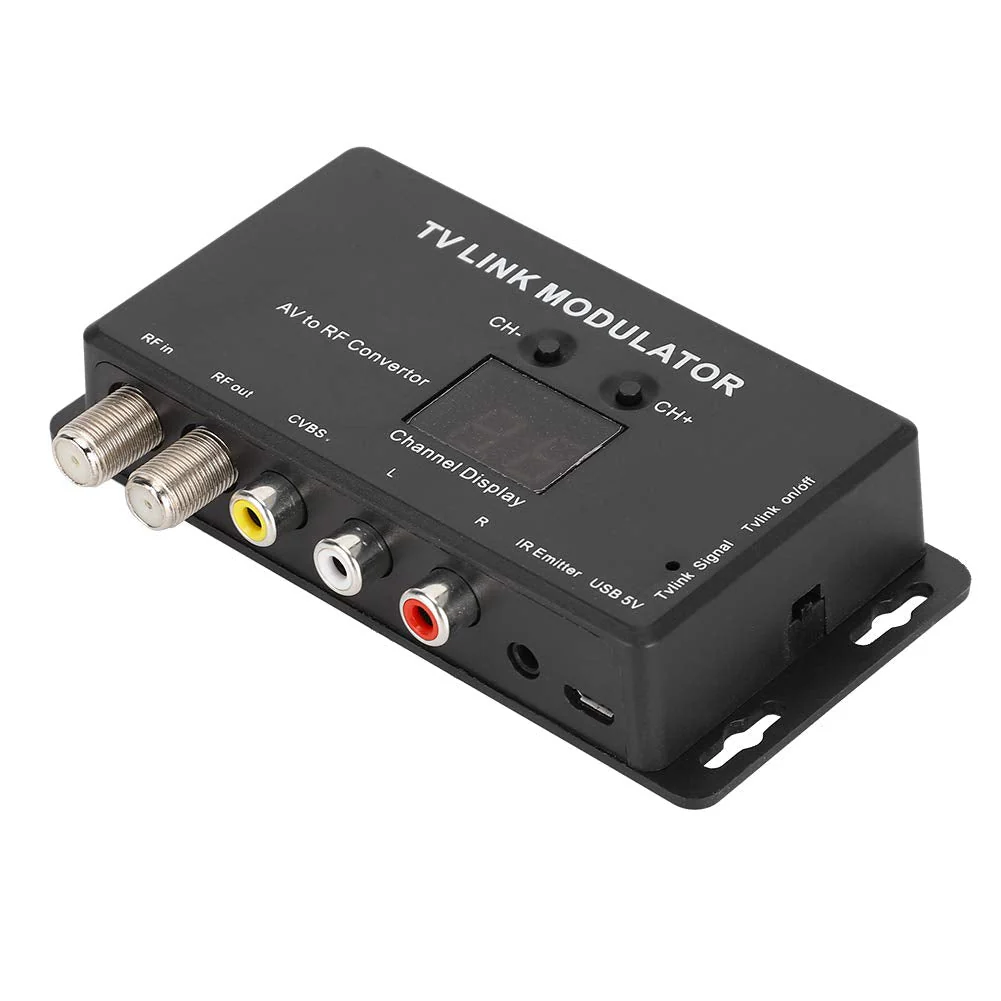 UHF Modulator TV LINK Modulator, Universal Composite A/V to RF Coax Agile Modulator RF TV Micro Modulator Compact RF Modulator Converter IR Extender Support PAL - Image 8
