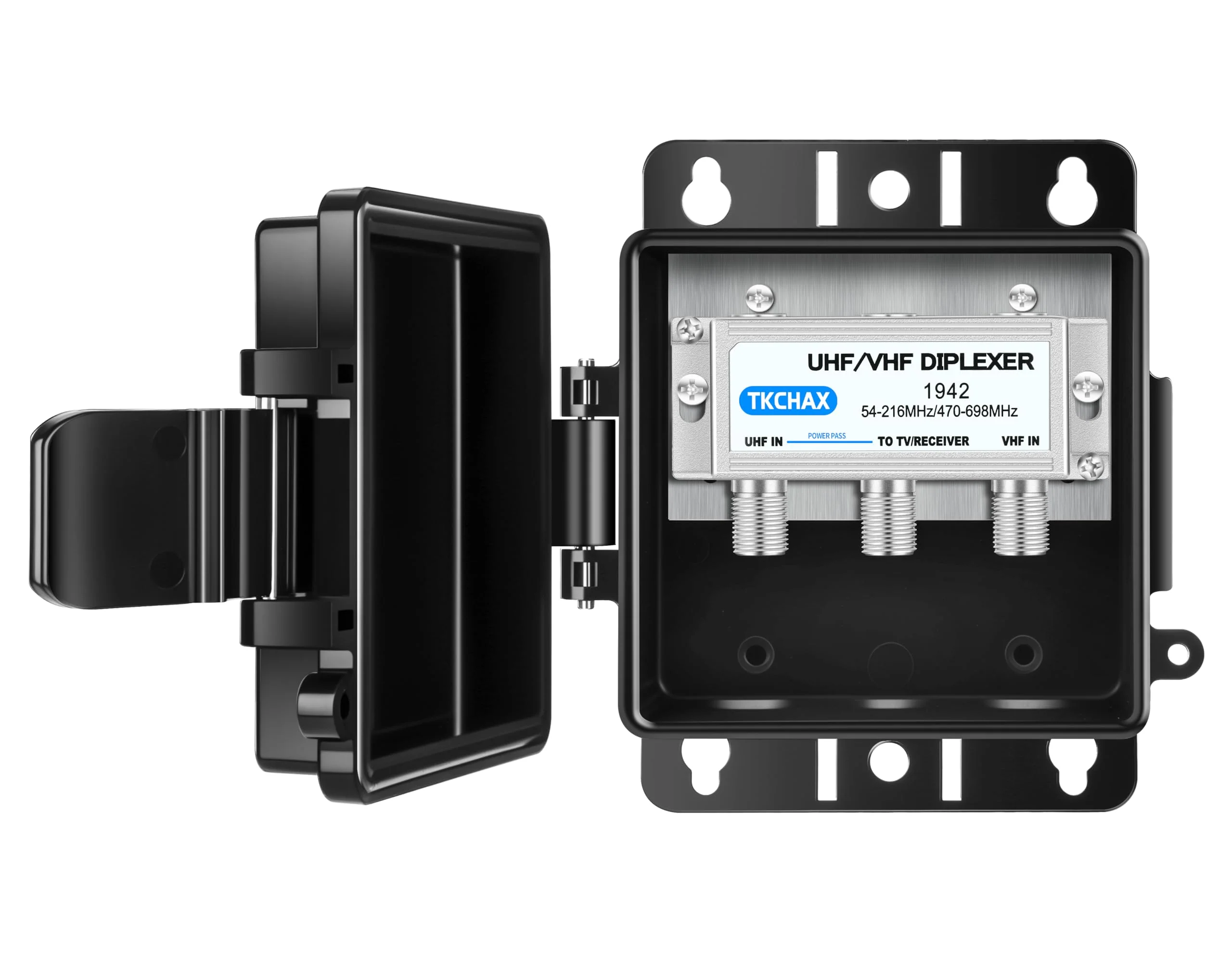 UHF/VHF TV Antenna Combiner & Diplexer: Eliminate Rotators, Merge 2 Antennas into 1 Coax Output - Weatherproof for Harsh Outdoor/Indoor Installation - Image 5