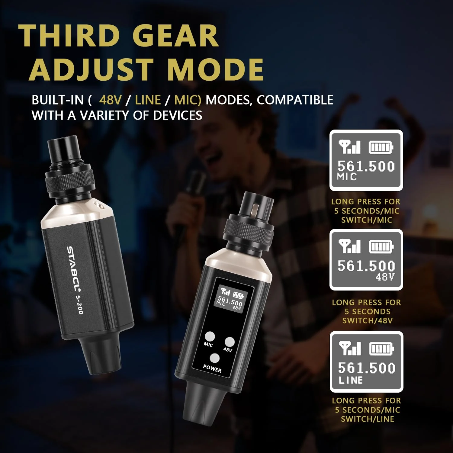 UHF Wireless XLR Transmitter and Receiver with Carry Case, Professional Wireless Microphone XLR Adapter for Dynamic & Condenser Mics and Audio Mixer Pa System, Rechargeable, 200ft Range. - Image 2