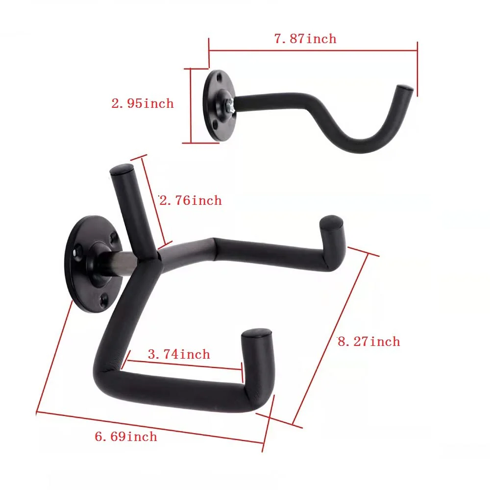Ukulele/Bass/Violin Hanger Wall Mount Slatwall Horizontal Electric Guitar Holder Bass Stand Rack Hook - Image 2