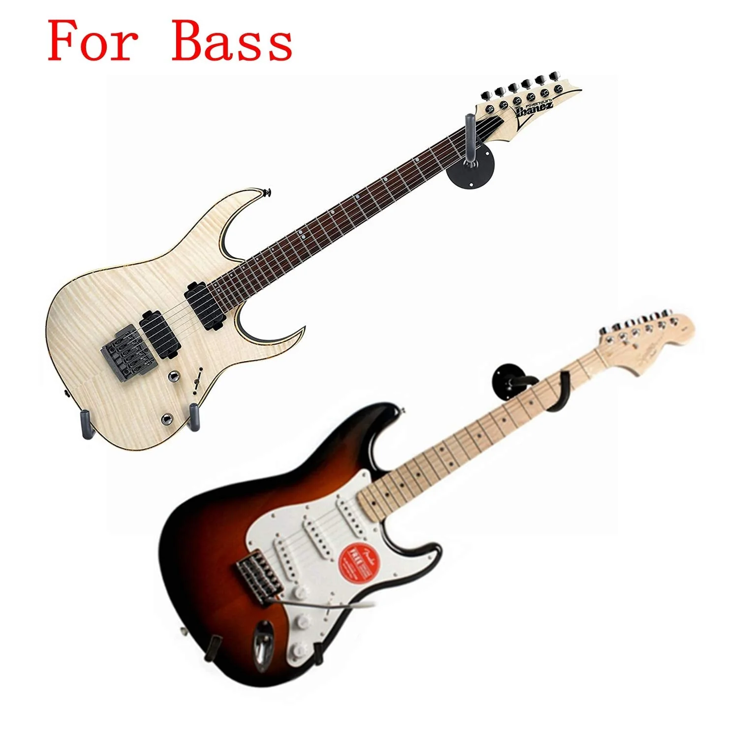 Ukulele/Bass/Violin Hanger Wall Mount Slatwall Horizontal Electric Guitar Holder Bass Stand Rack Hook - Image 5