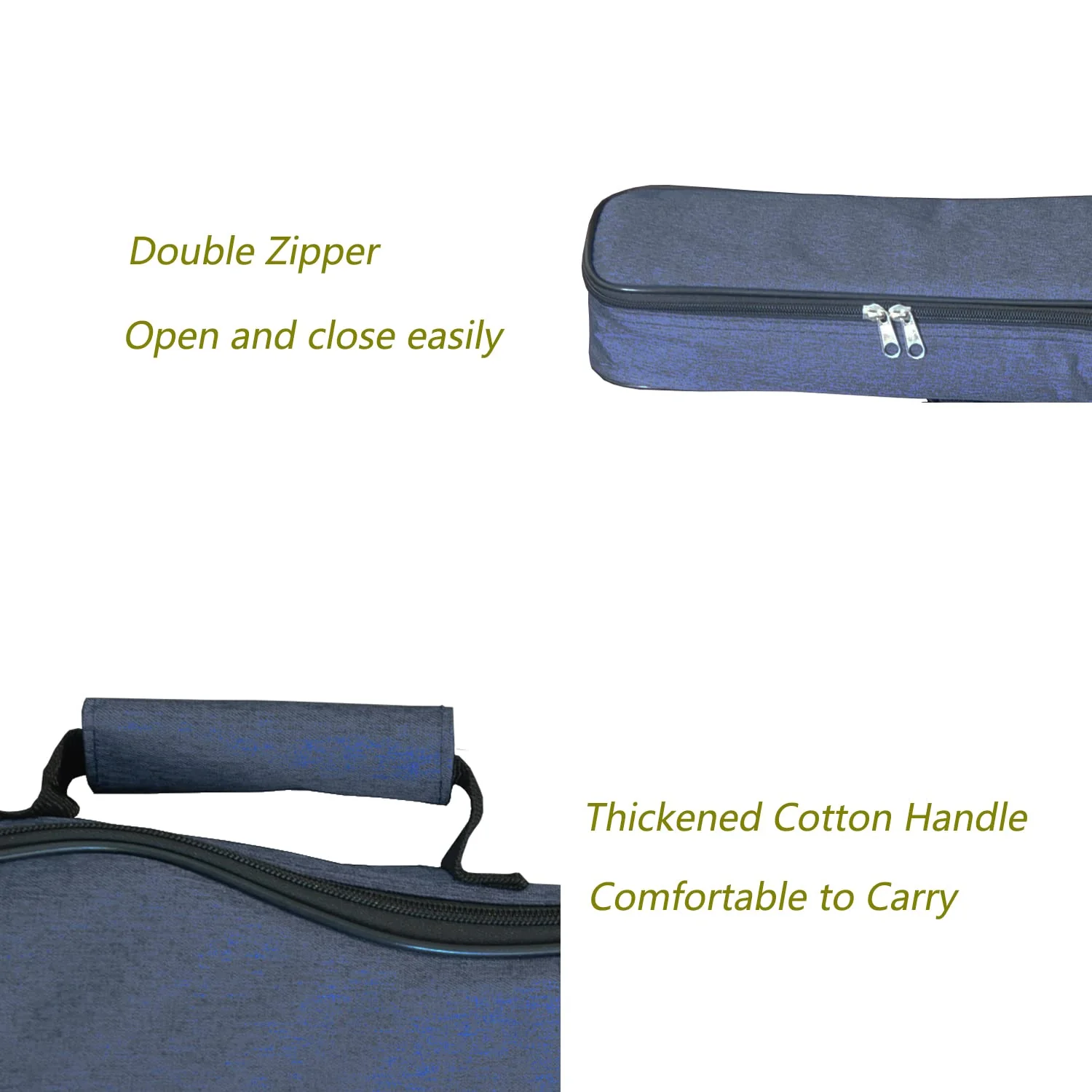 Ukulele Case Bag Baritone 30 inches Soft Adjustable Dual Shoulder Straps Backpack Case with 0.39 inch Thick Sponge Padding Protective Waterproof Nylon (Blue) Blue - Image 2