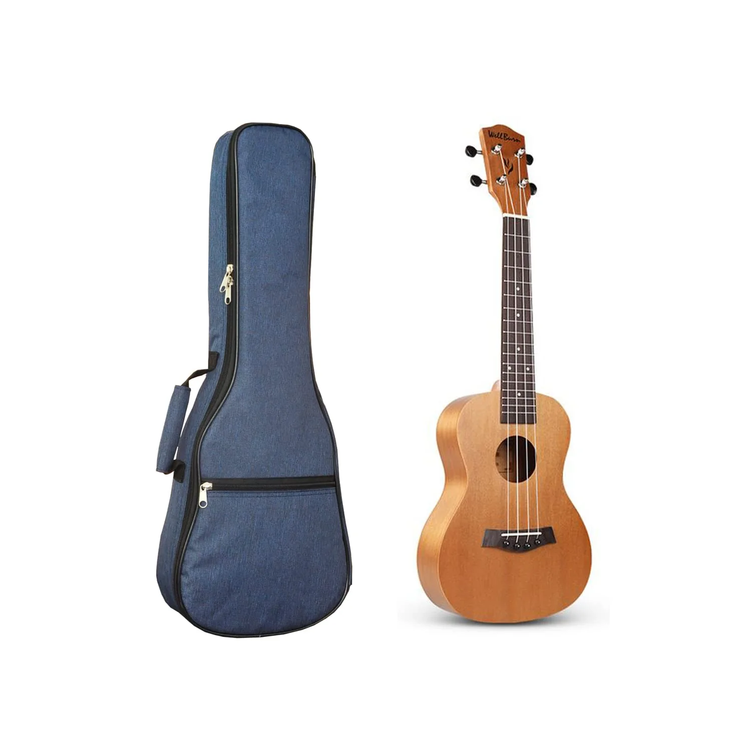 Ukulele Case Bag Baritone 30 inches Soft Adjustable Dual Shoulder Straps Backpack Case with 0.39 inch Thick Sponge Padding Protective Waterproof Nylon (Blue) Blue - Image 5