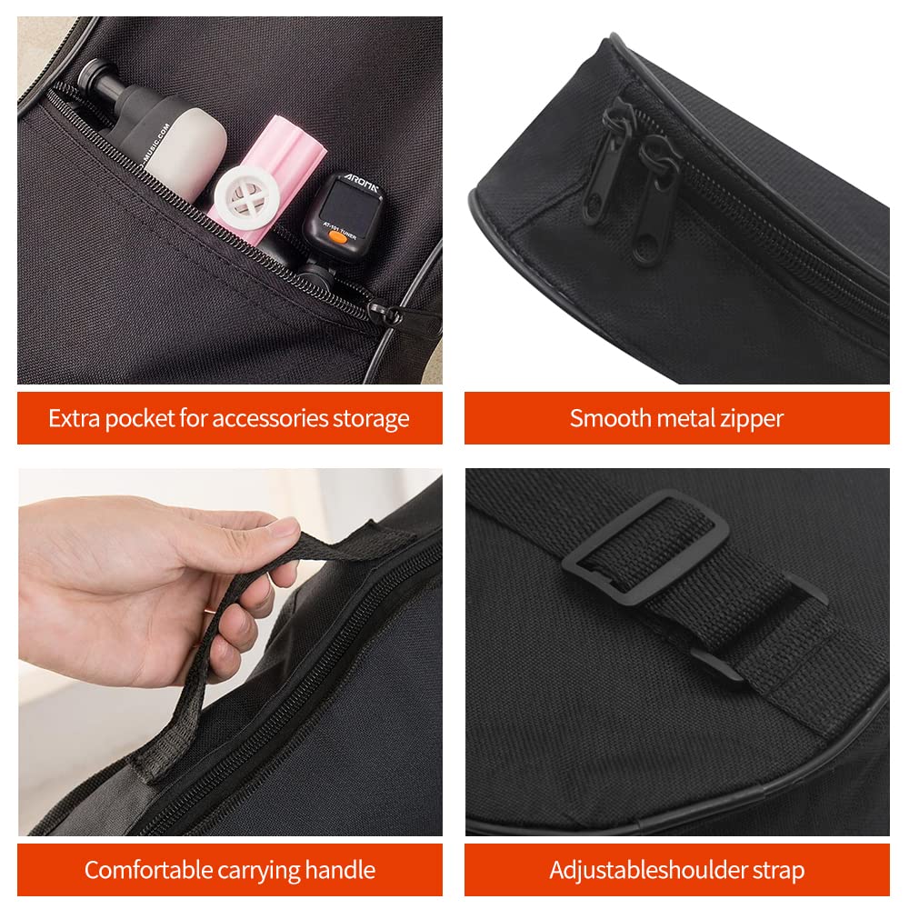 Ukulele Case, Black Ukulele Bag for 21 23 26 Inch Ukulele, Waterproof Durable Ukulele Padded Bag with Adjustable Straps for Concert, Soprano, Tenor (23in) 23in - Image 4