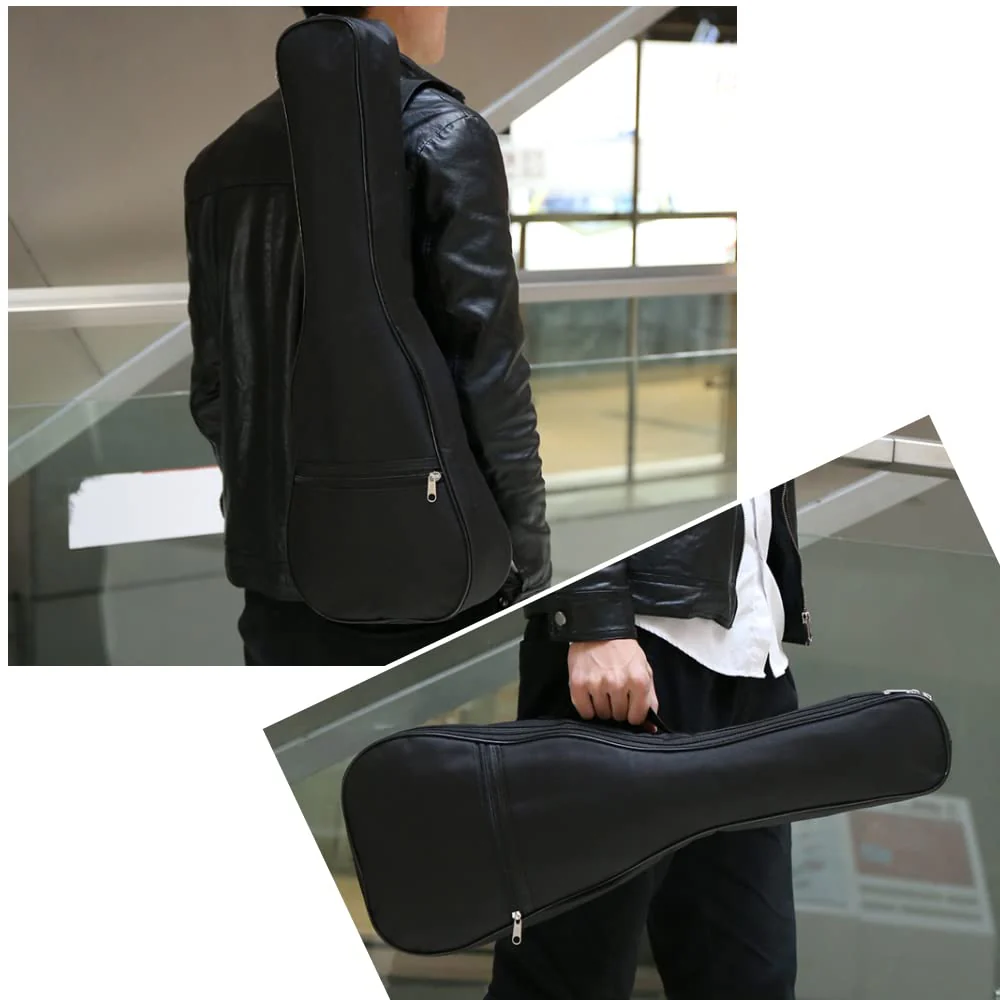 Ukulele Case, Black Ukulele Bag for 21 23 26 Inch Ukulele, Waterproof Durable Ukulele Padded Bag with Adjustable Straps for Concert, Soprano, Tenor (23in) 23in - Image 5