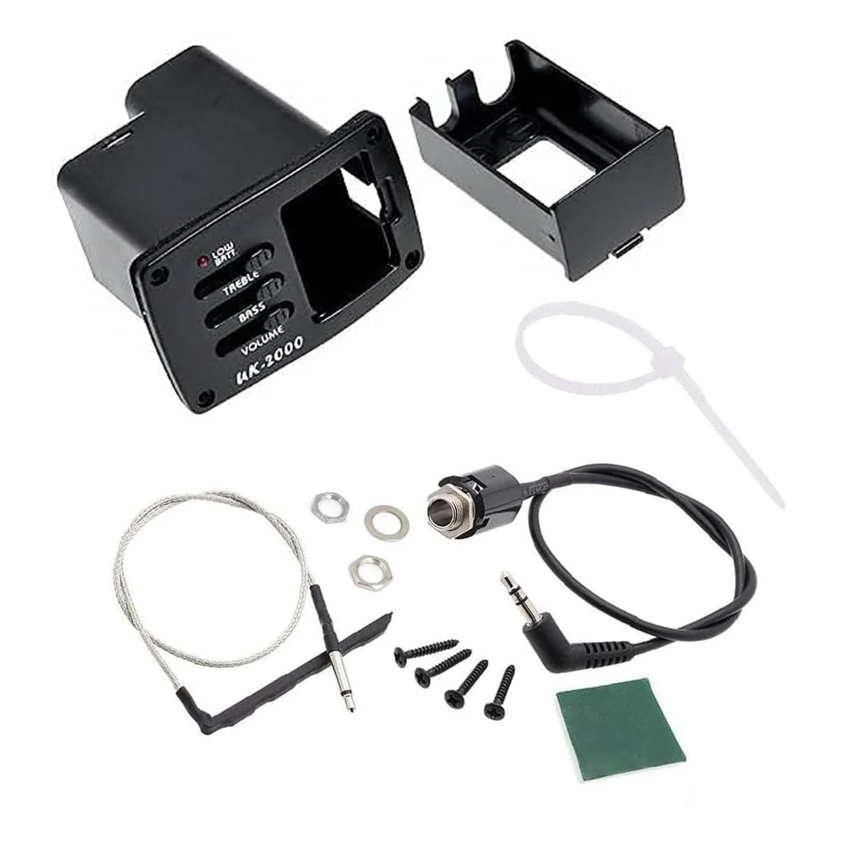 Ukulele Pickup with Preamp UK-2000 2-Band EQ Equalizer Ukulele Piezo Pickup Violin Pickup and Preamp Tuner System 1 Set - Image 4
