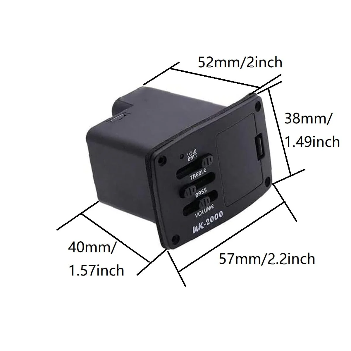 Ukulele Pickup with Preamp UK-2000 2-Band EQ Equalizer Ukulele Piezo Pickup Violin Pickup and Preamp Tuner System 1 Set - Image 5