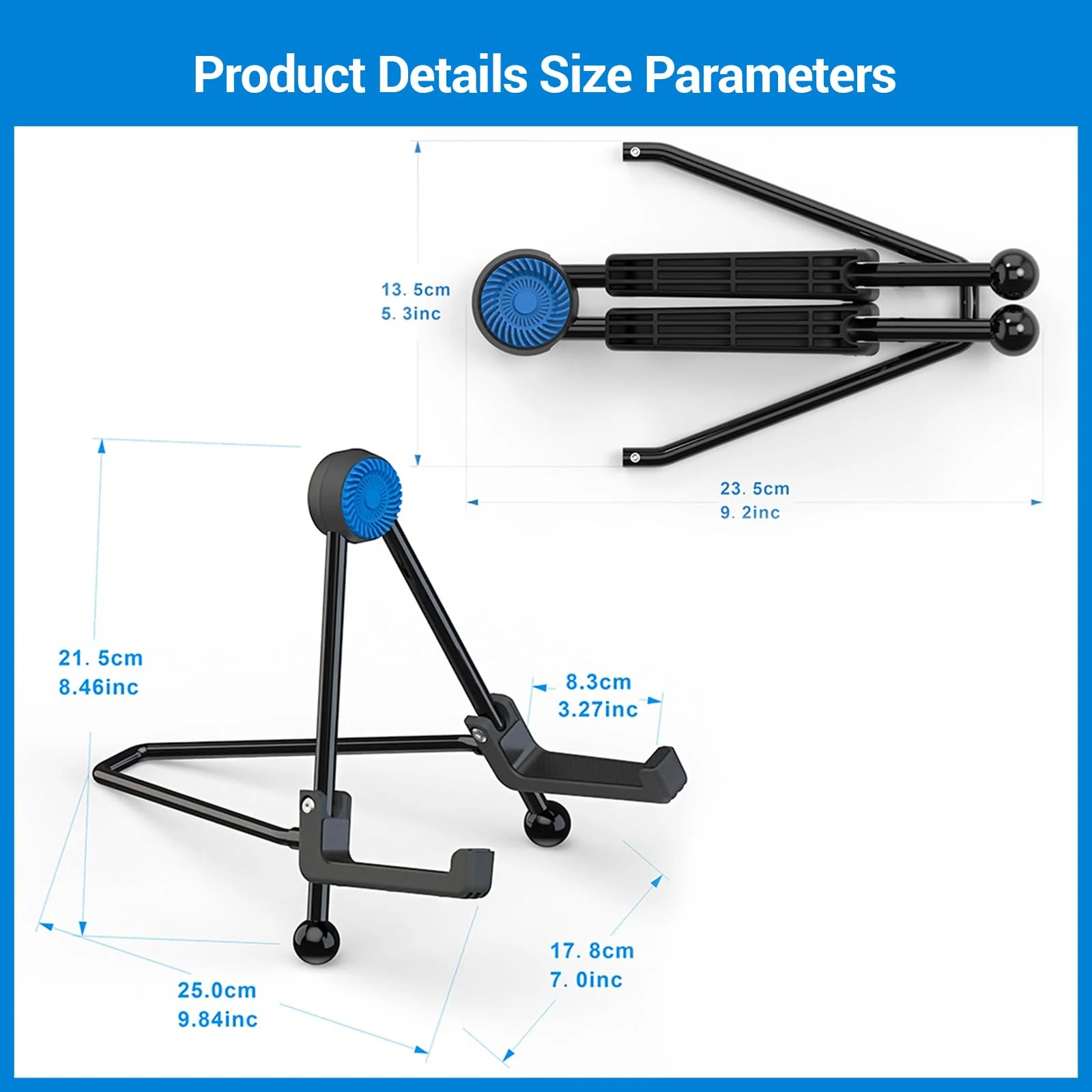 Ukulele Stand, A-Frame Foldable Guitar Stand for Electric Guitar, Bass Stand, Banjo Stand, Violin Stand, Ukulele Stand, Portable Folding Guitar Stand with Non-Slip Rubber and Soft Silicone Padding - Image 5